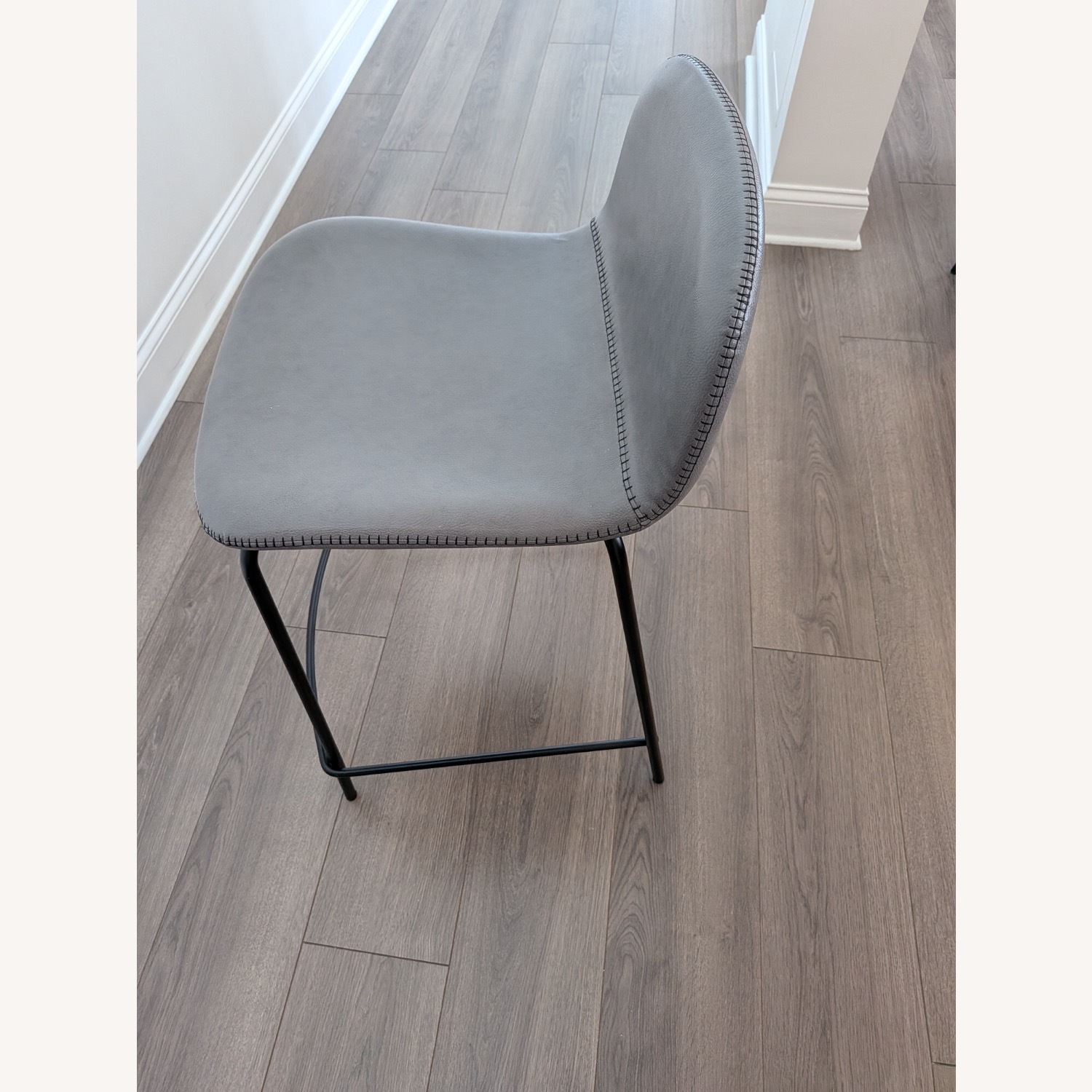CB2 Primitivo Charcoal Gray Low Back Counter Stools - image-3
