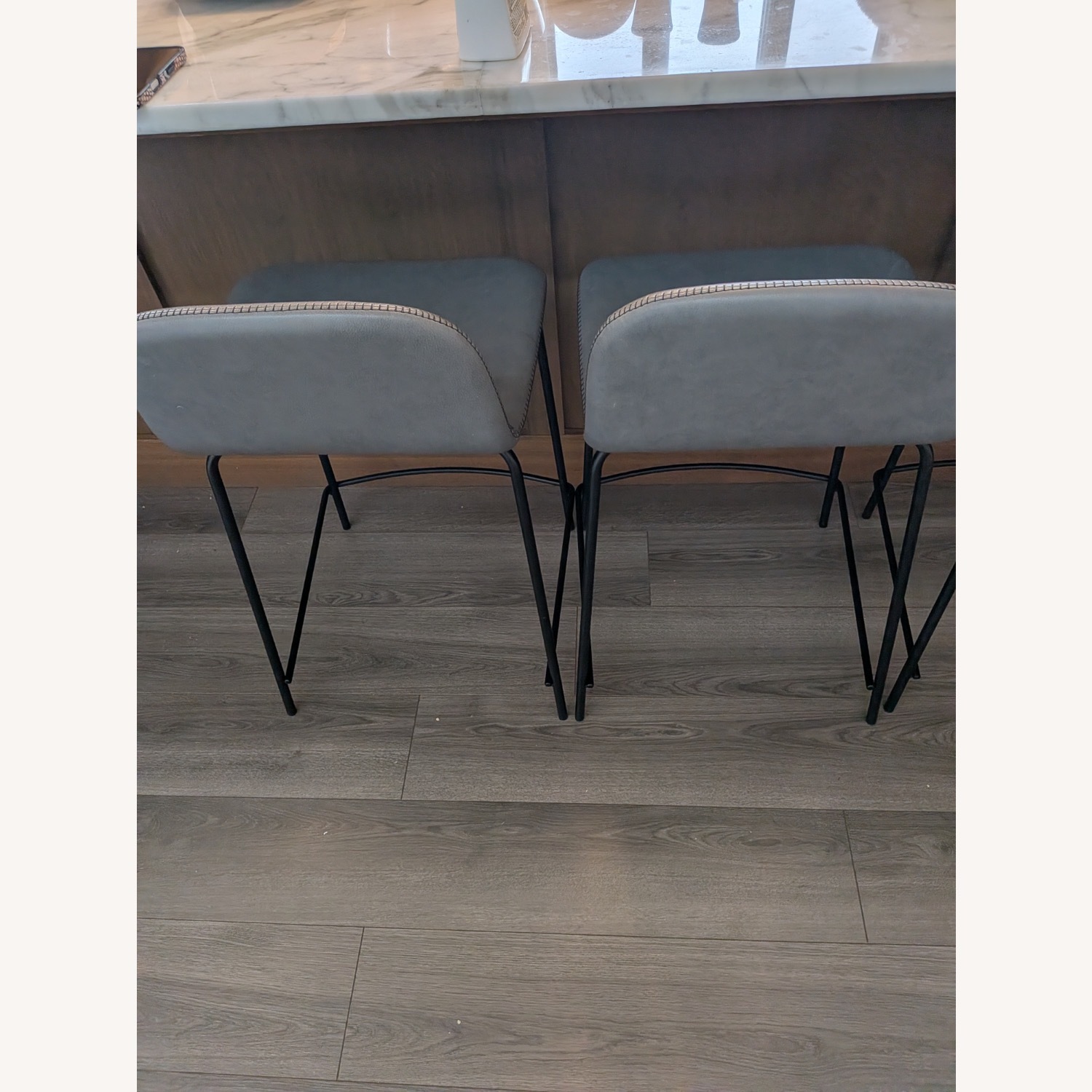 CB2 Primitivo Charcoal Gray Low Back Counter Stools - image-2