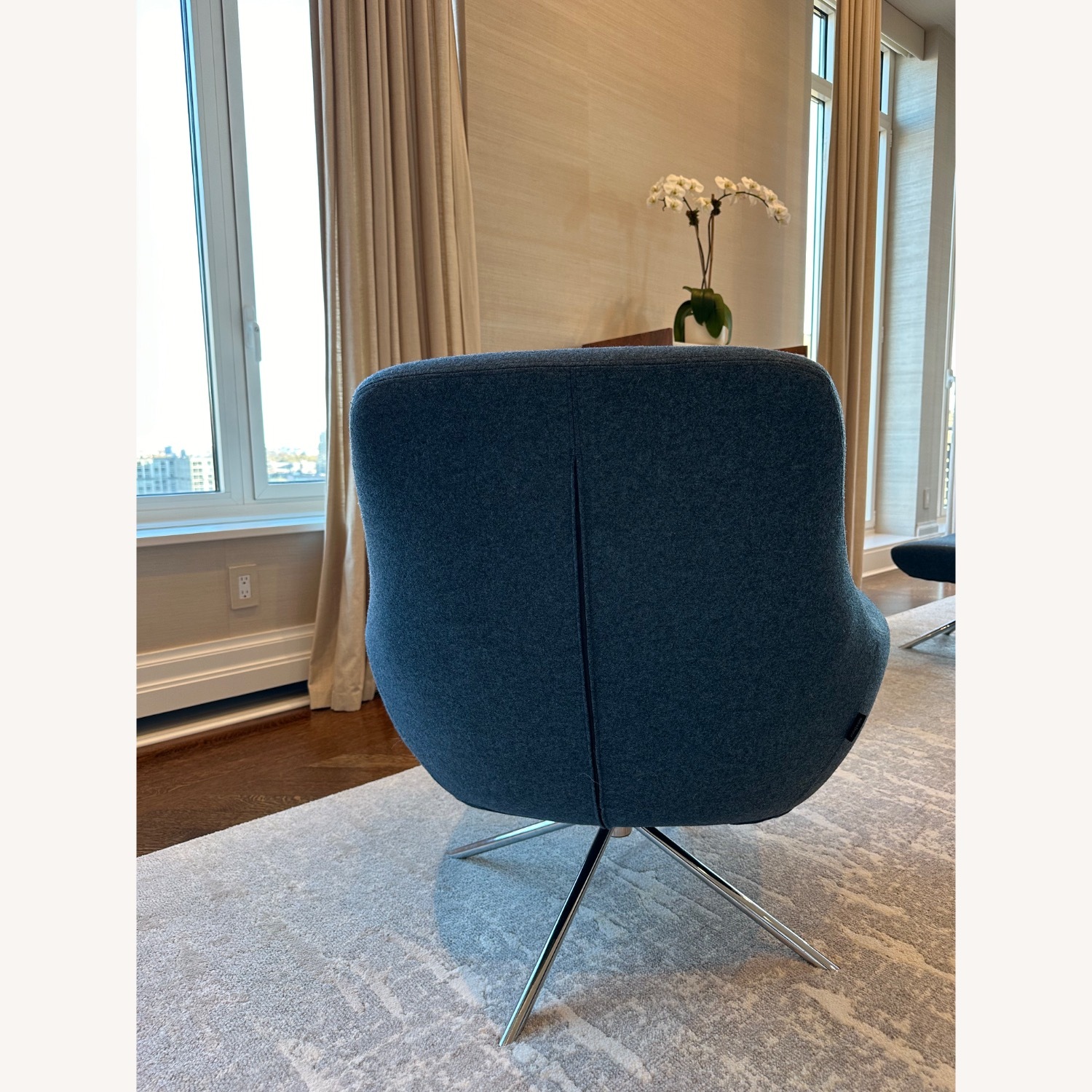Design Within Reach Noomi Blue Fabric Armchair - image-3