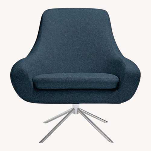 Used Design Within Reach Noomi Blue Fabric Armchair for sale on AptDeco