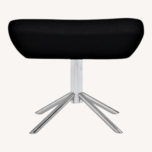 Used Design Within Reach Noomi Blue Fabric Ottoman for sale on AptDeco