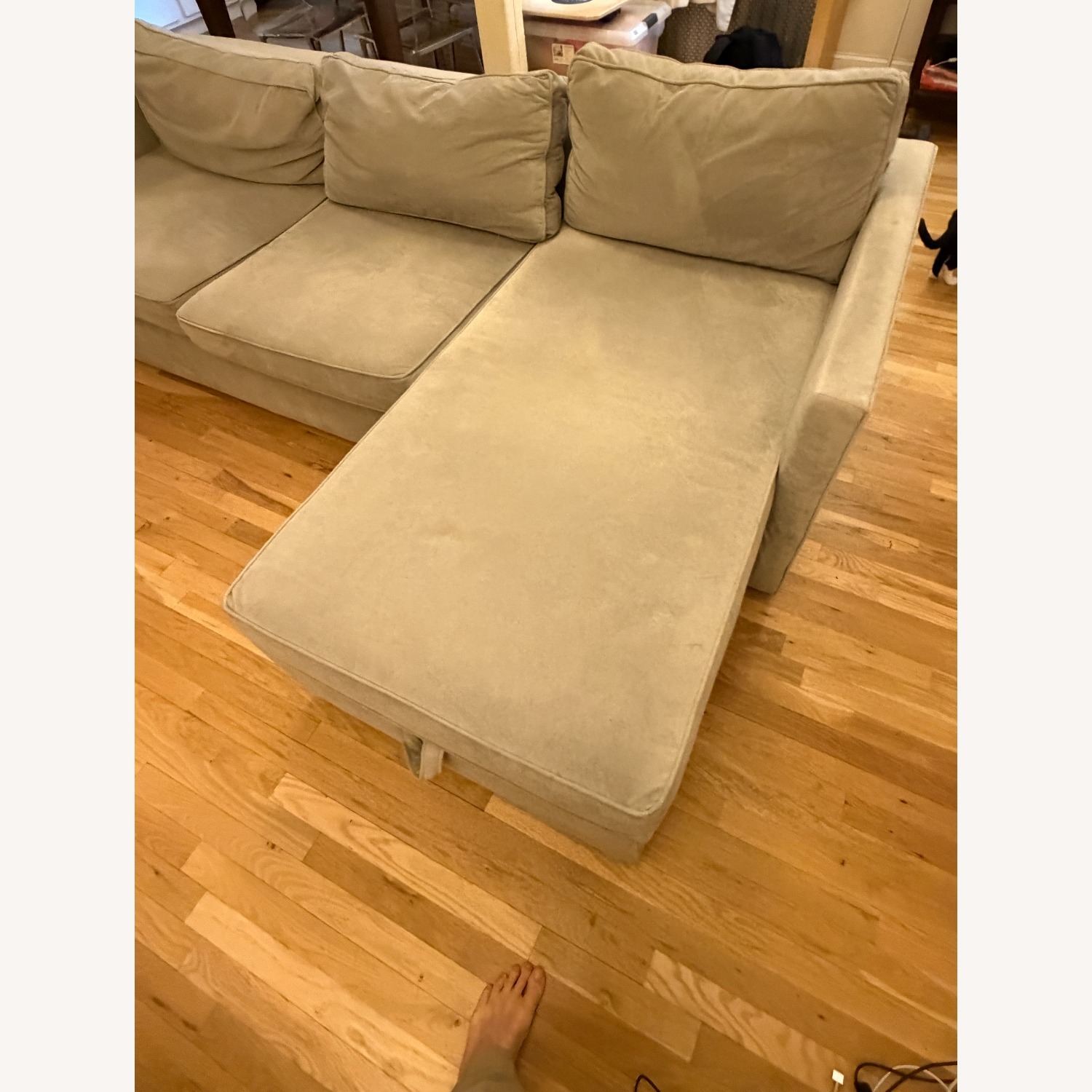 West Elm Light Gray Velvet 3+ Piece Sectional - image-2