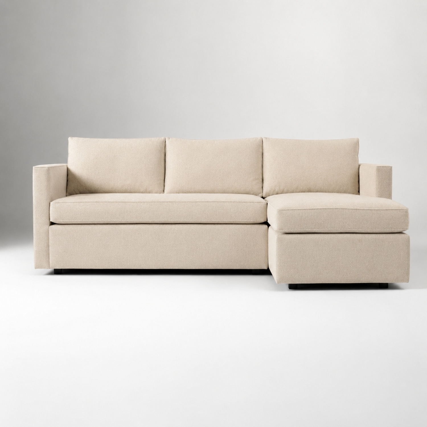 West Elm Light Gray Velvet 3+ Piece Sectional - image-9