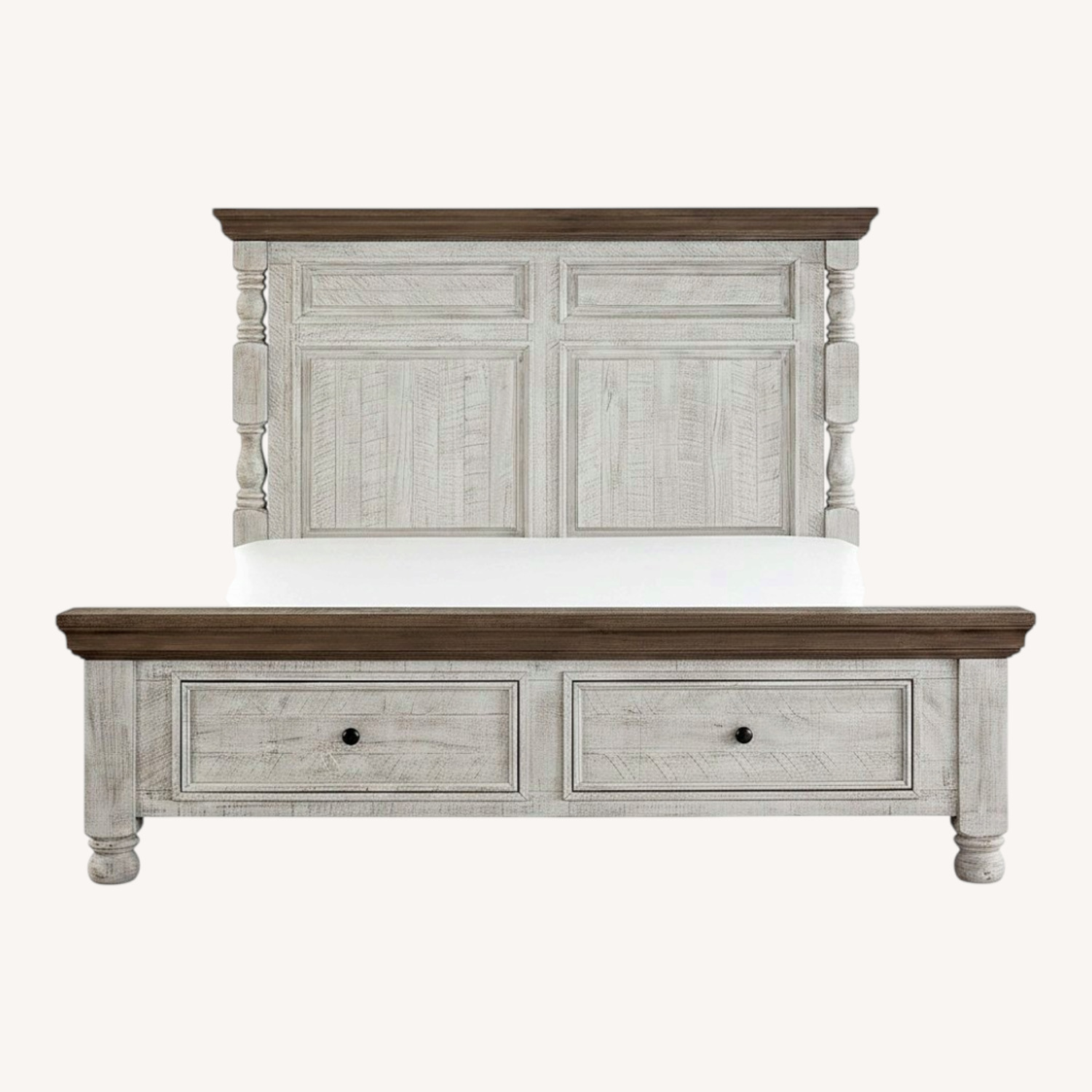Ashley Furniture Havalance White Wood Queen Bed - image-0