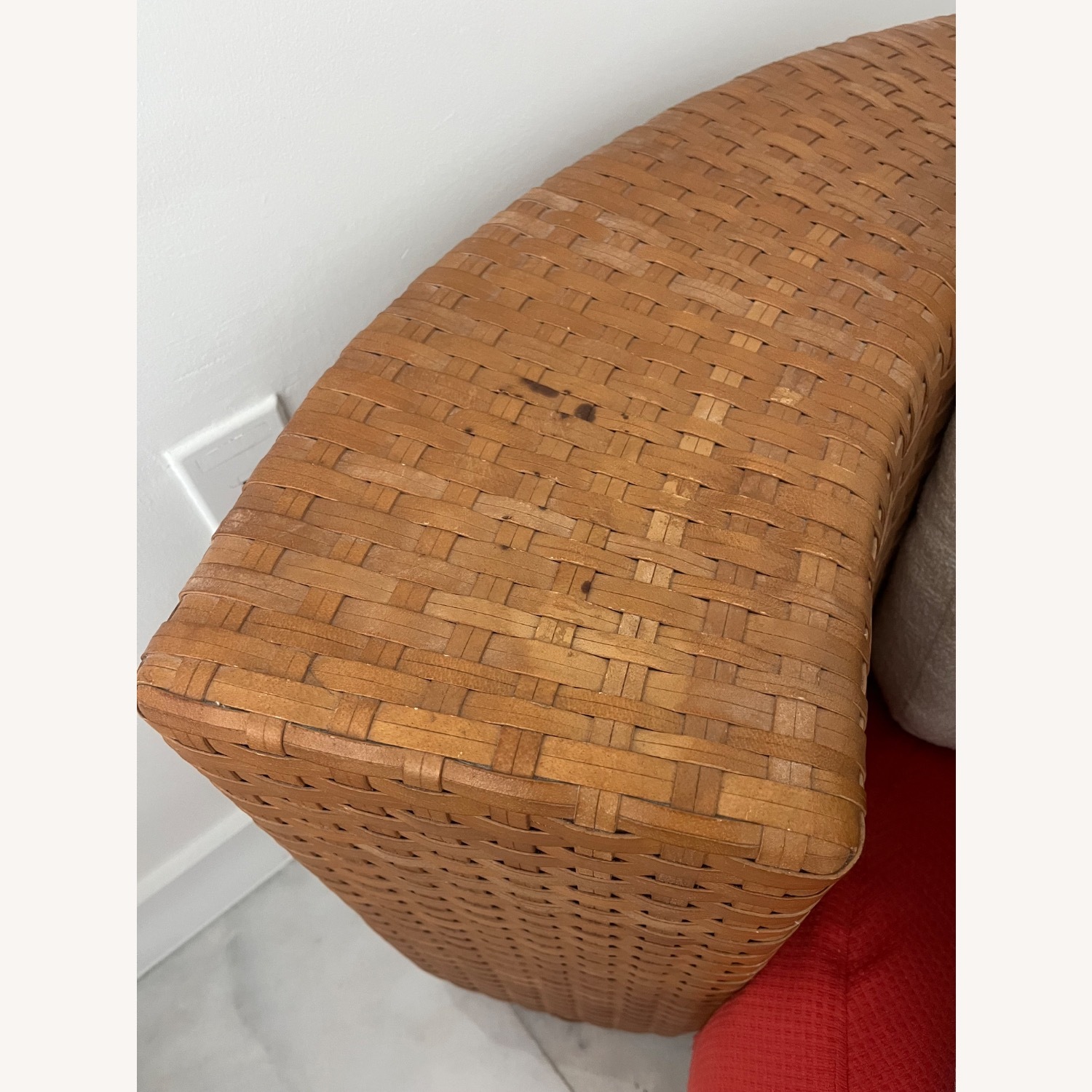 Orange Leather Chair and a Half - image-4