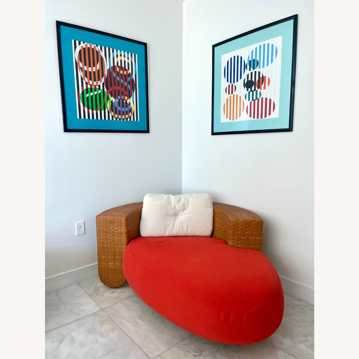 Orange Leather Chair and a Half - image-5