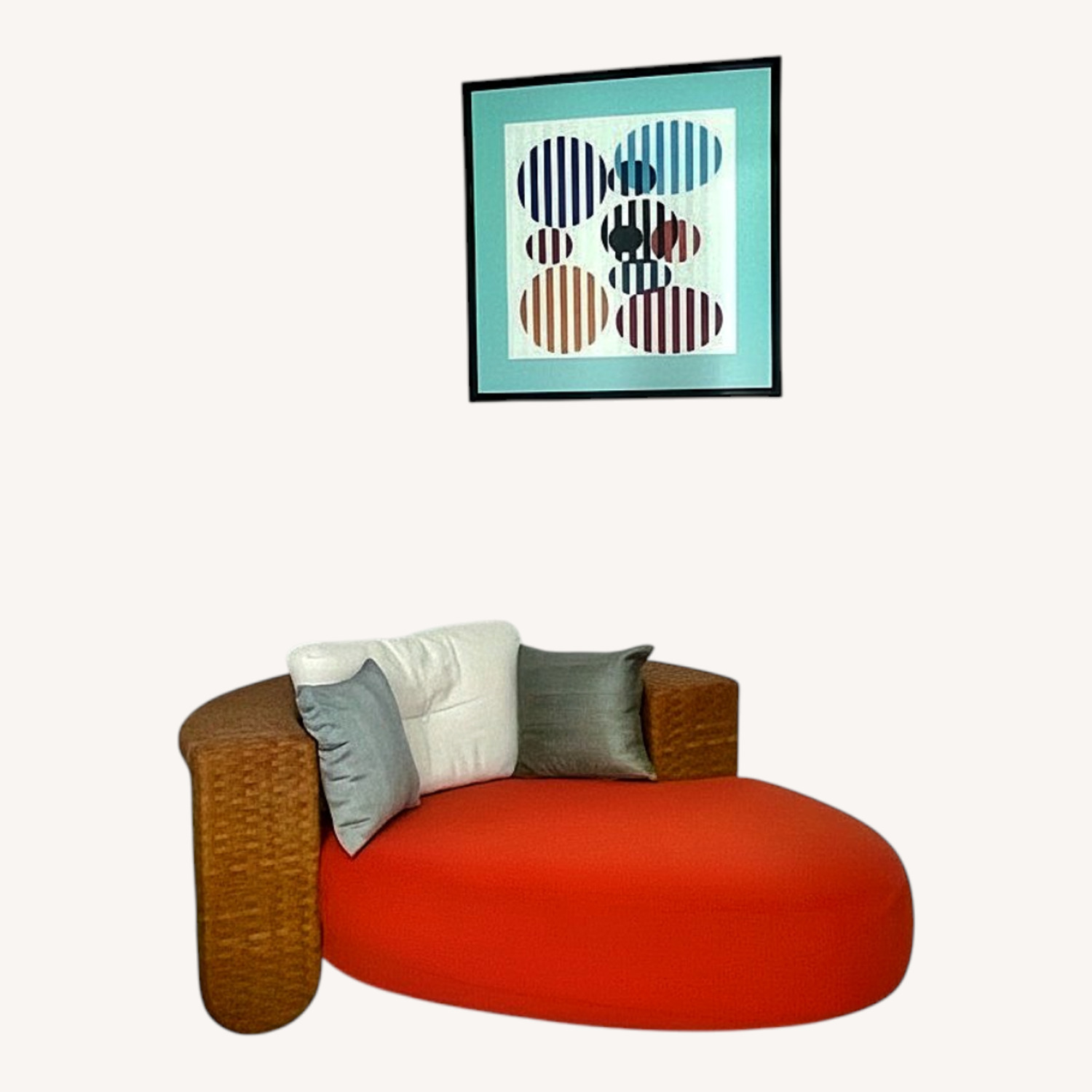 Orange Leather Chair and a Half - image-6