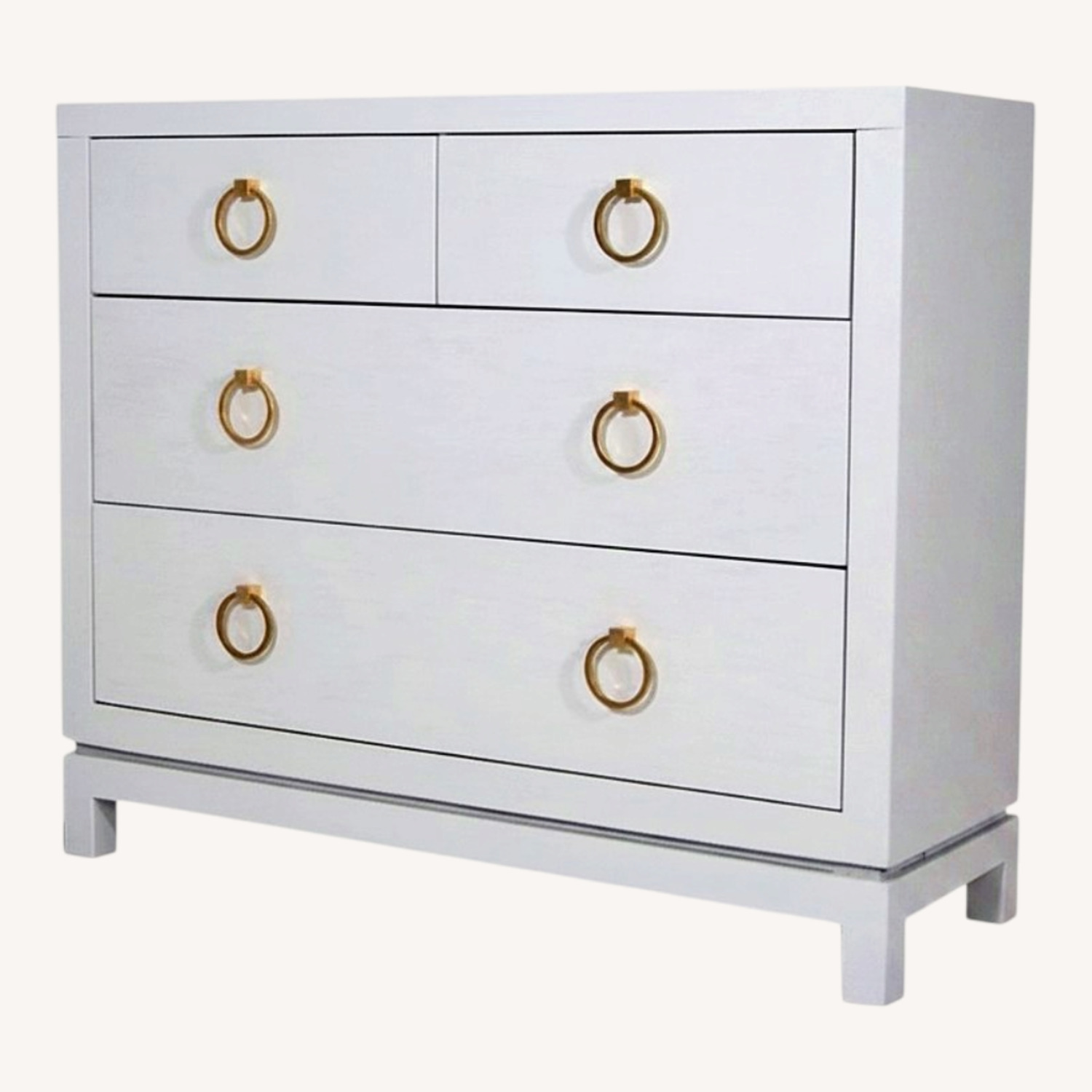 Newport White Solid Wood Dresser - Acrylic Pulls - image-0