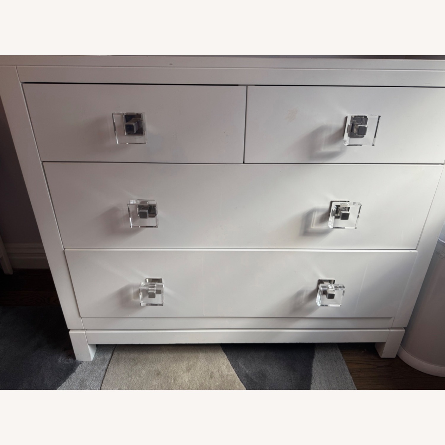 Newport White Solid Wood Dresser - Acrylic Pulls - image-2
