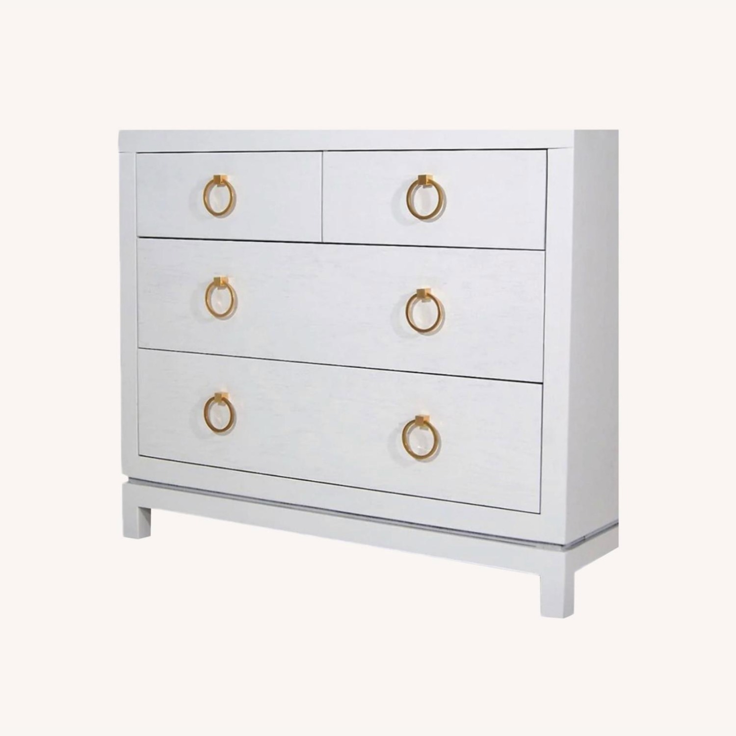 Newport White Solid Wood Dresser - Acrylic Pulls - image-1