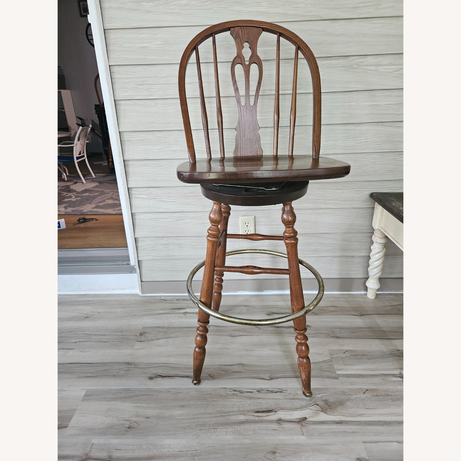 Vintage/Antique Dark Brown Wood Dining Chairs - image-1