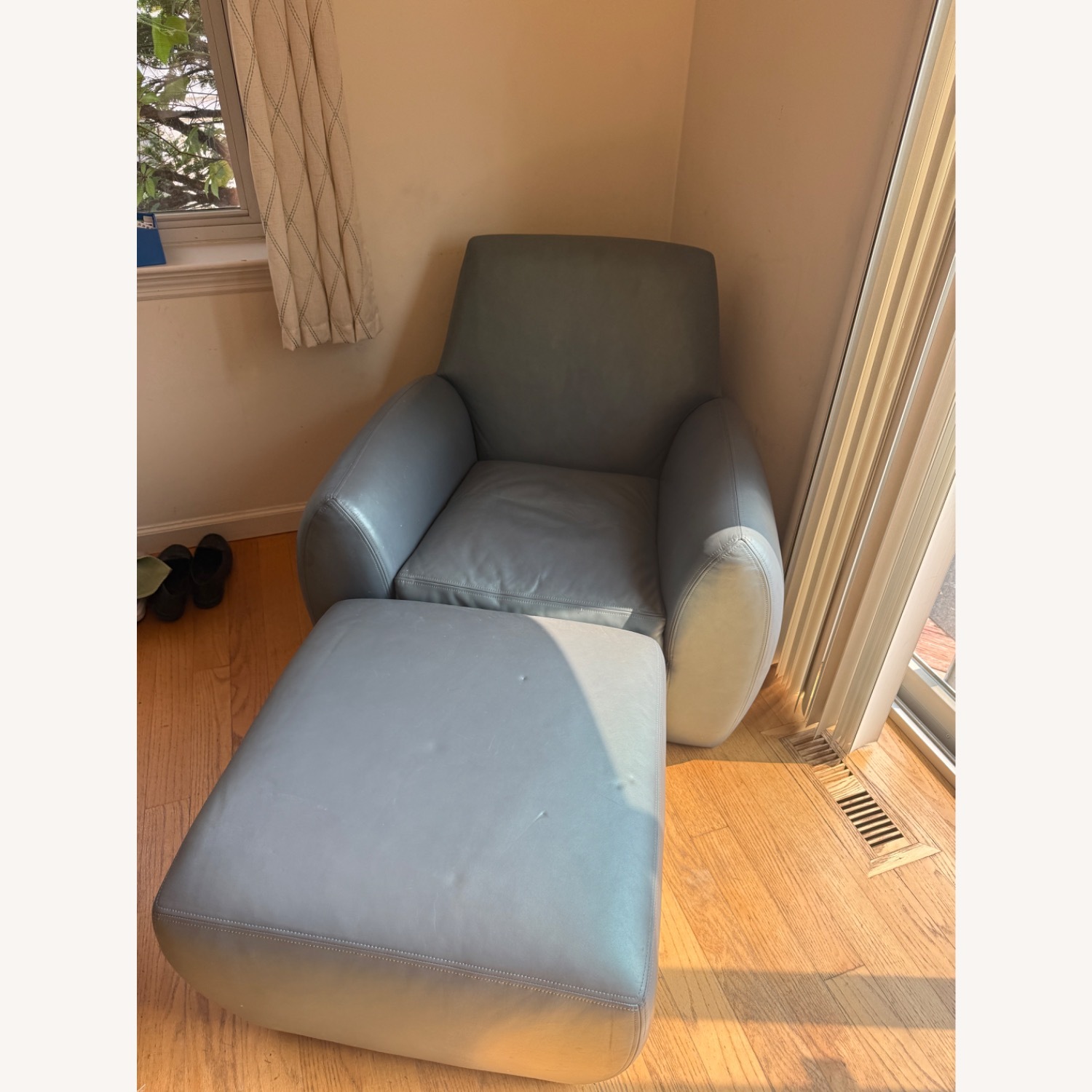 Dakota Jackson Ke-zu Blue Leather Armchair - image-1