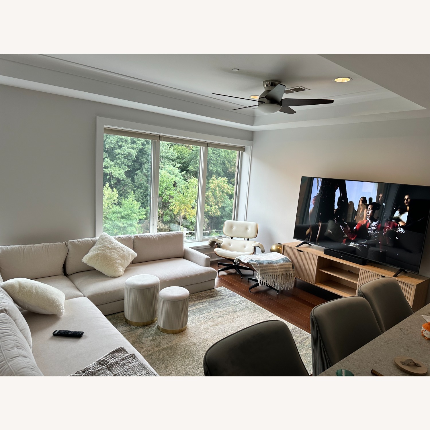 TOV Serena Gray Velvet Sectional - image-1