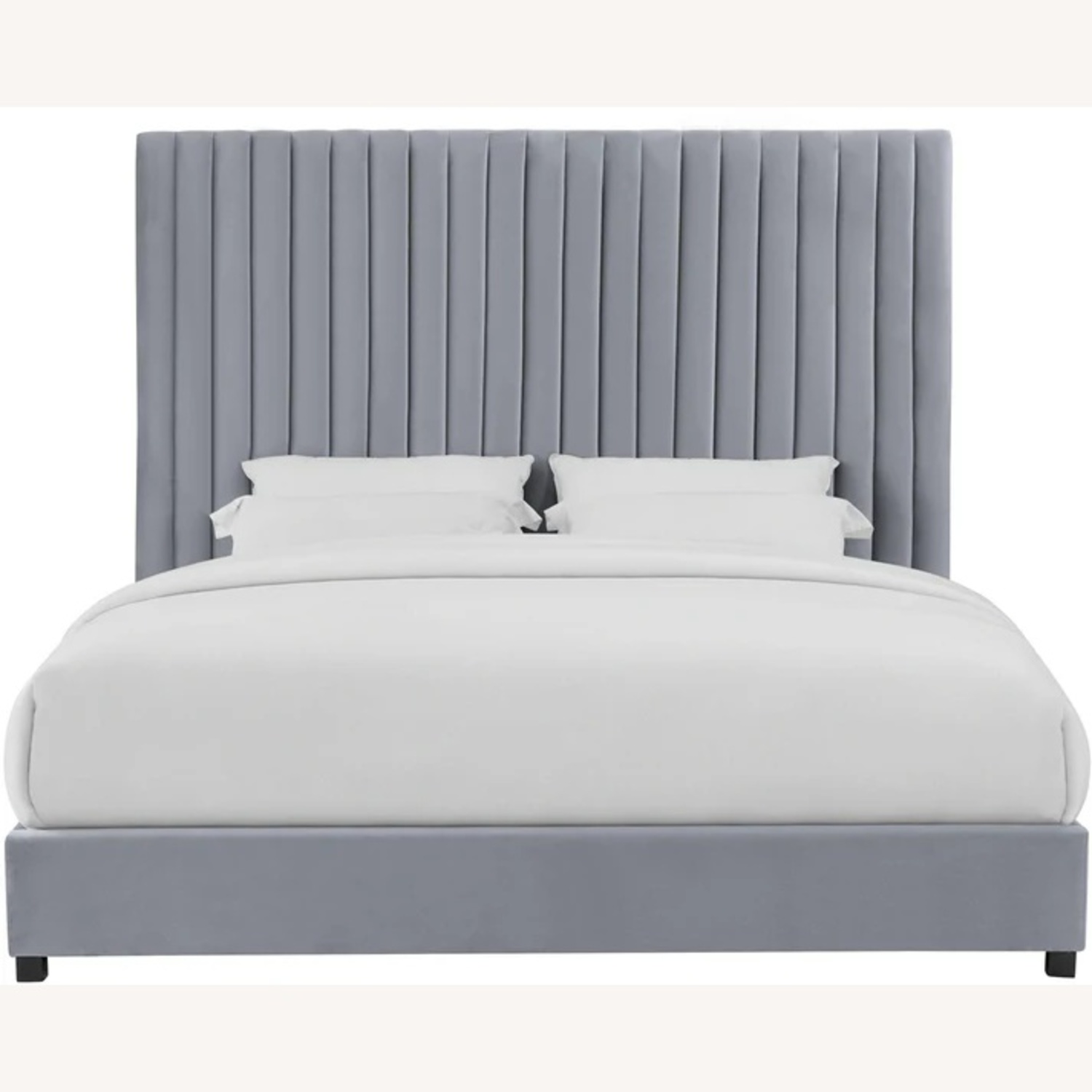 TOV Arabelle Gray Velvet Queen Bed - image-4
