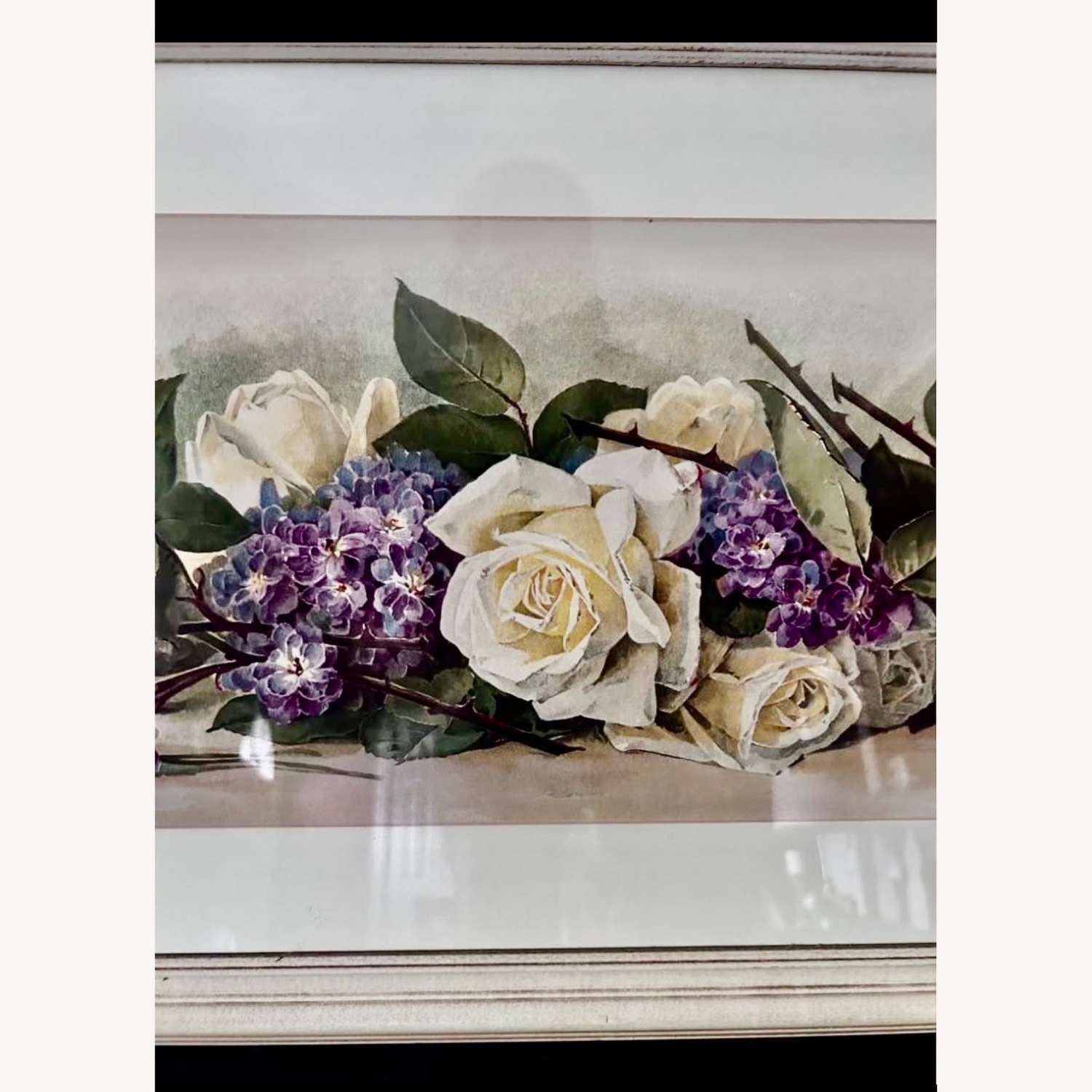 Vintage Paul de Longpre Yard Roses Violets Picture - image-3