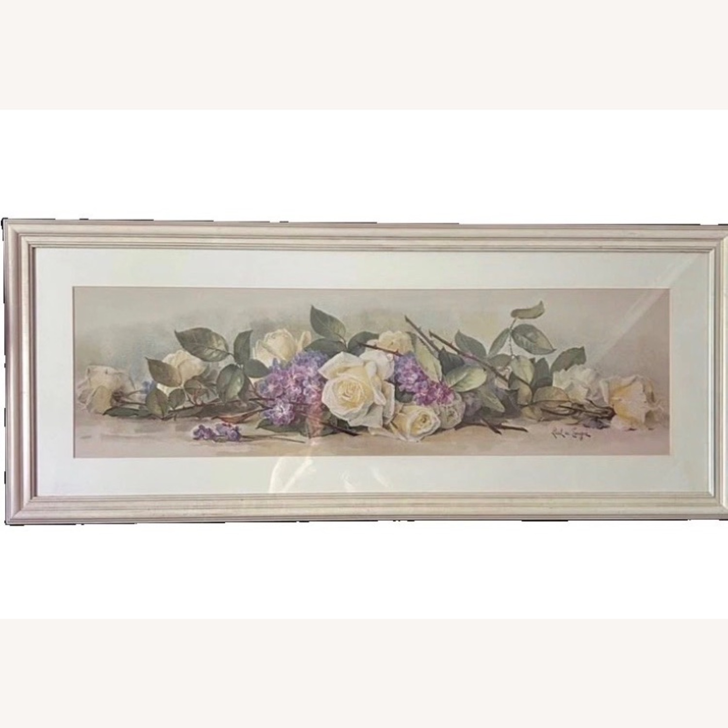 Vintage Paul de Longpre Yard Roses Violets Picture - image-1