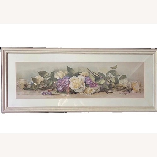 Used Vintage Paul de Longpre Yard Roses Violets Picture for sale on AptDeco