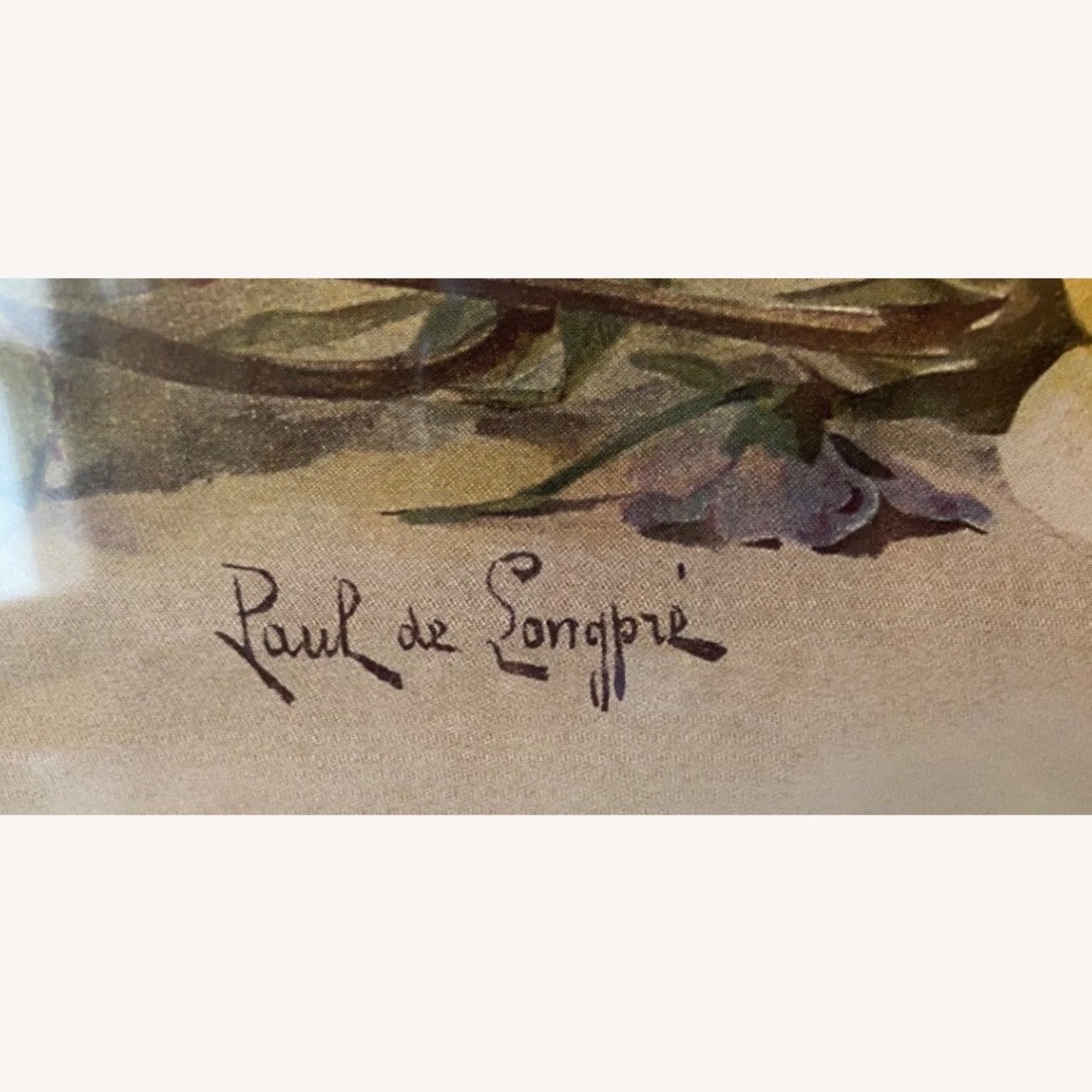 Vintage Paul de Longpre Yard Roses Violets Picture - image-2