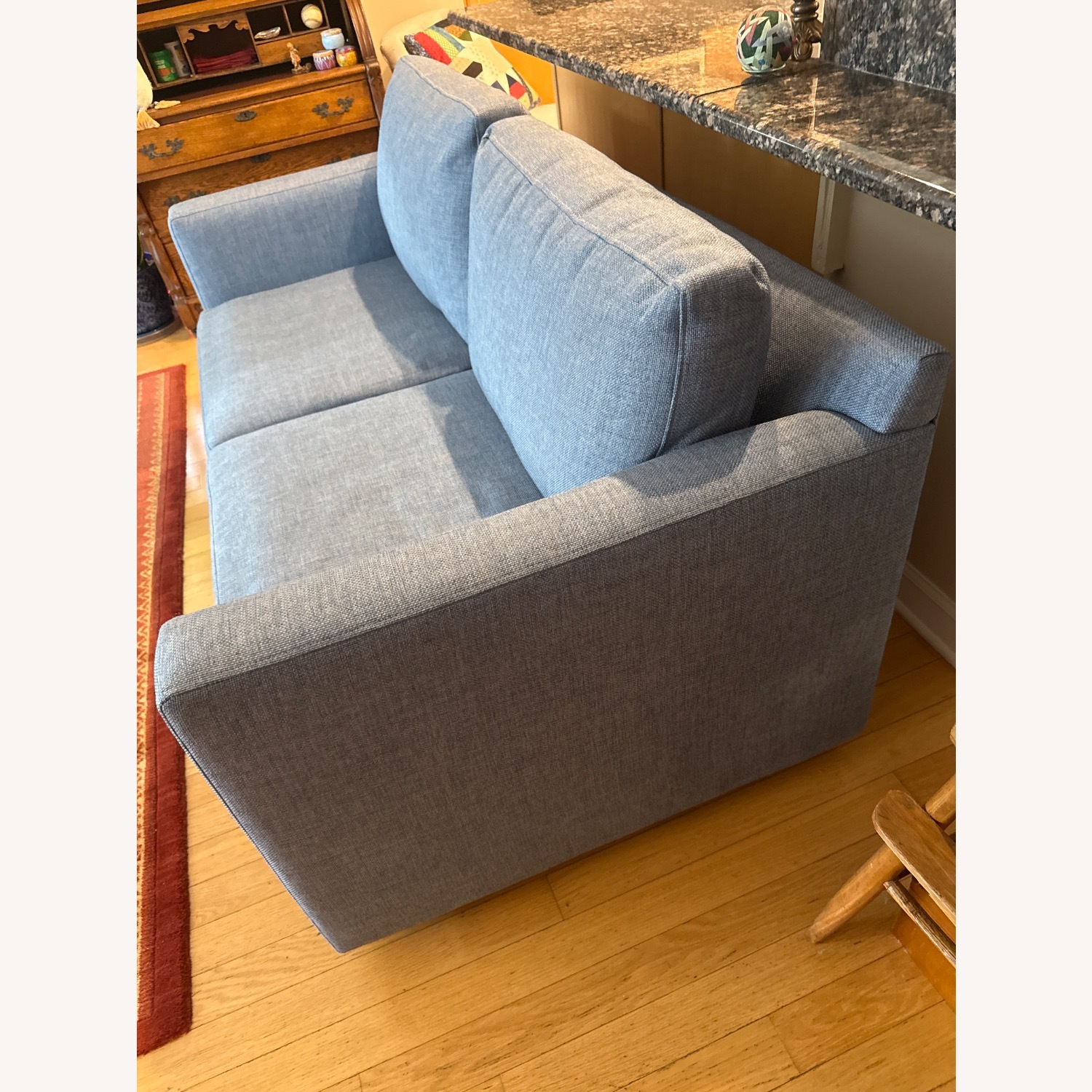 Crate & Barrel Barrett II Blue Fabric 3+ Seater Sofa - image-3