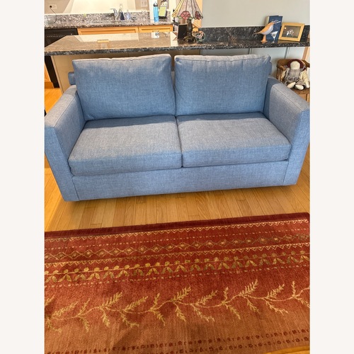 Used Crate & Barrel Barrett II Blue Fabric 3+ Seater Sofa for sale on AptDeco
