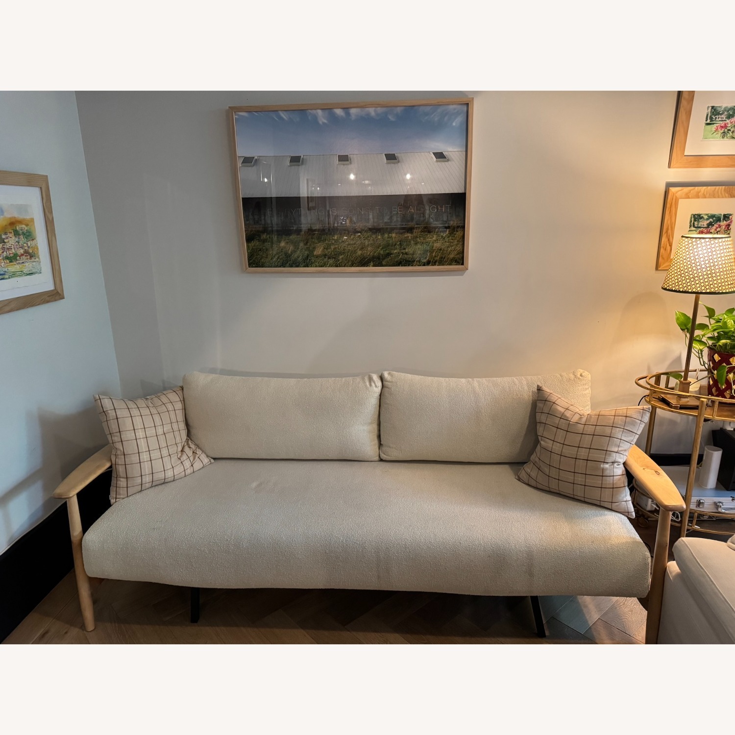 CB2 Una Ivory Boucle Sleeper Sofa - image-2