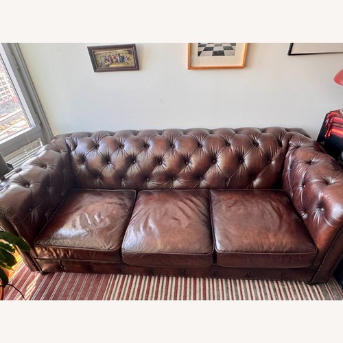 Used Raymour & Flanigan Hutchinson Genuine Leather Sofa for sale on AptDeco