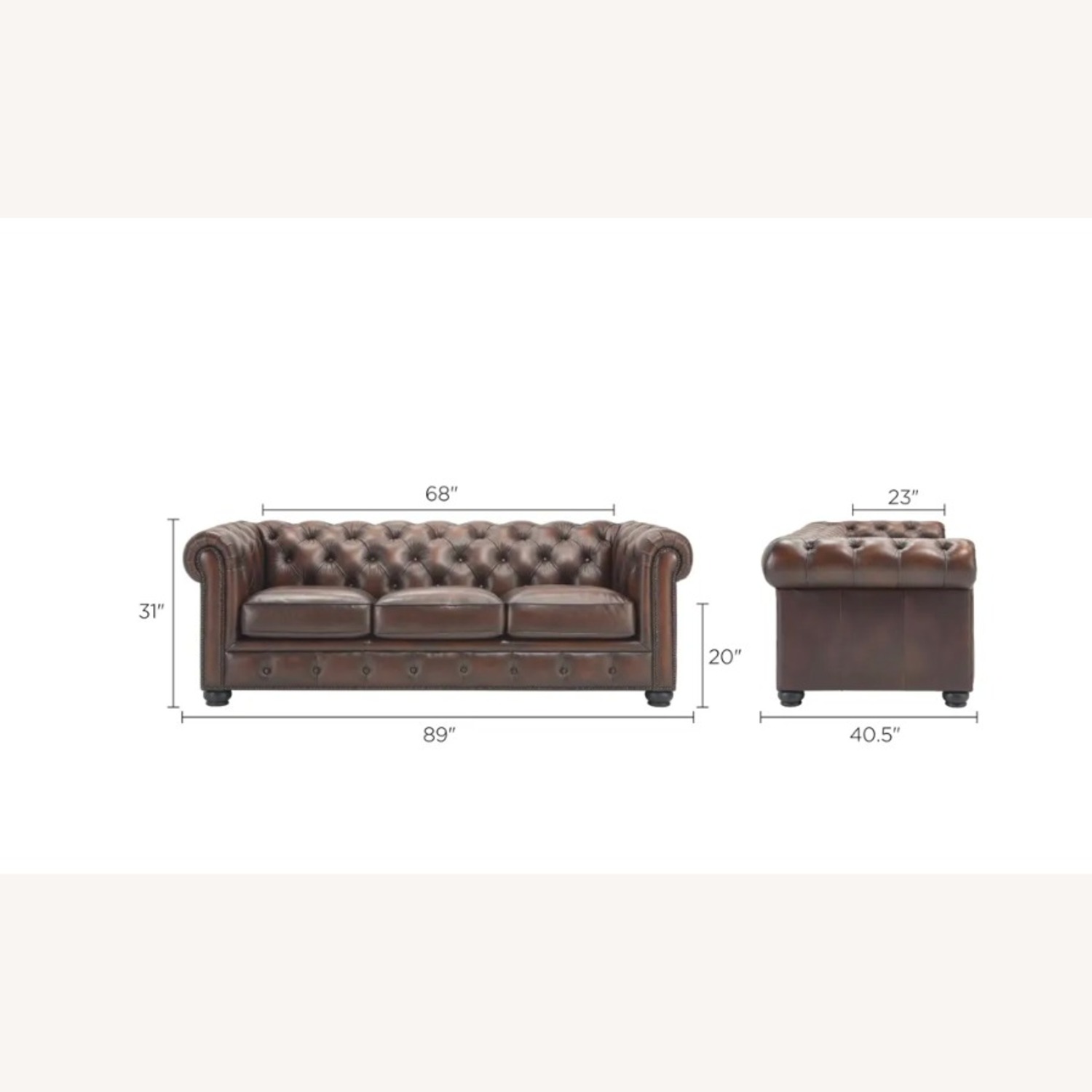 Raymour & Flanigan Hutchinson Genuine Leather Sofa - image-5