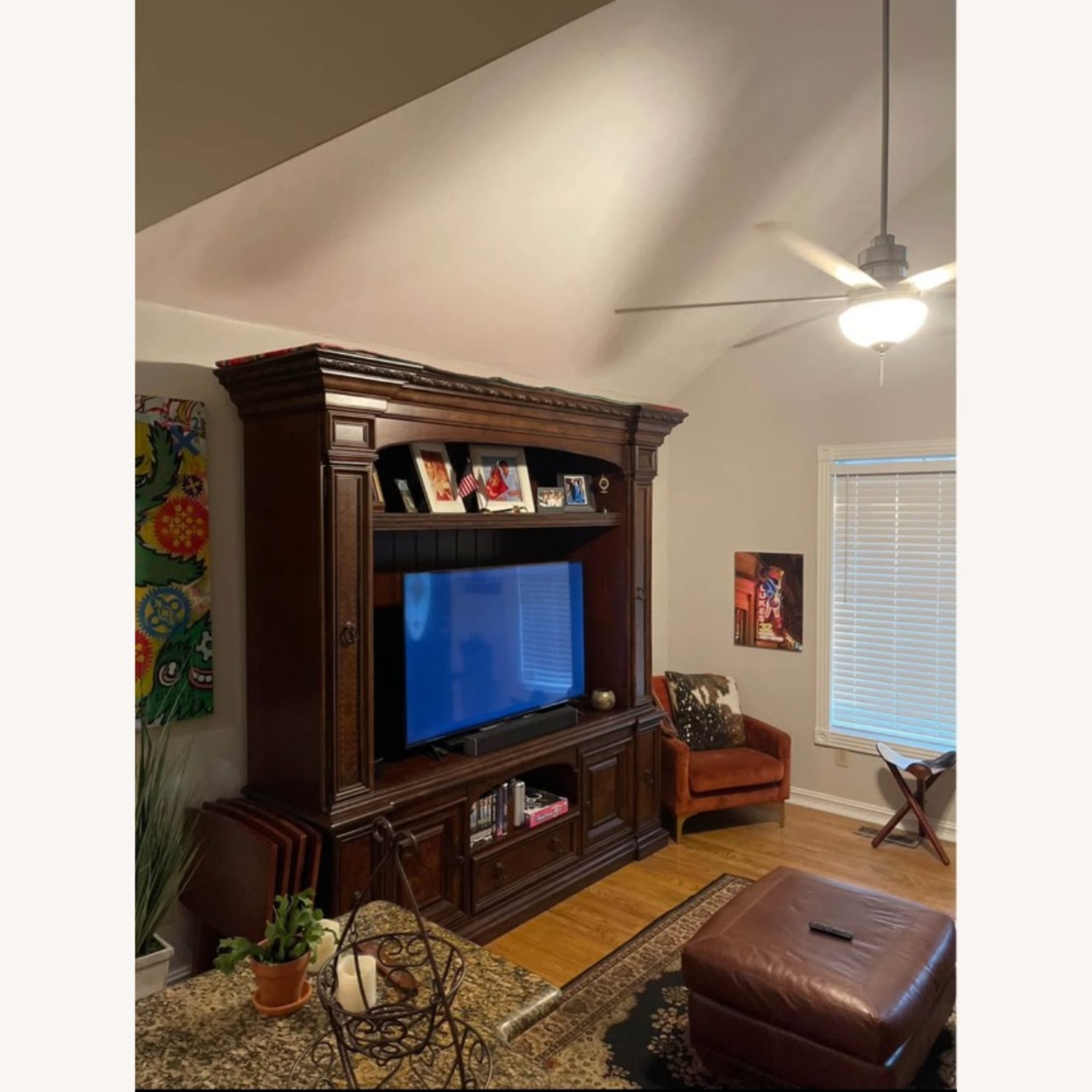 Dark Brown Wood Media Storage - image-3