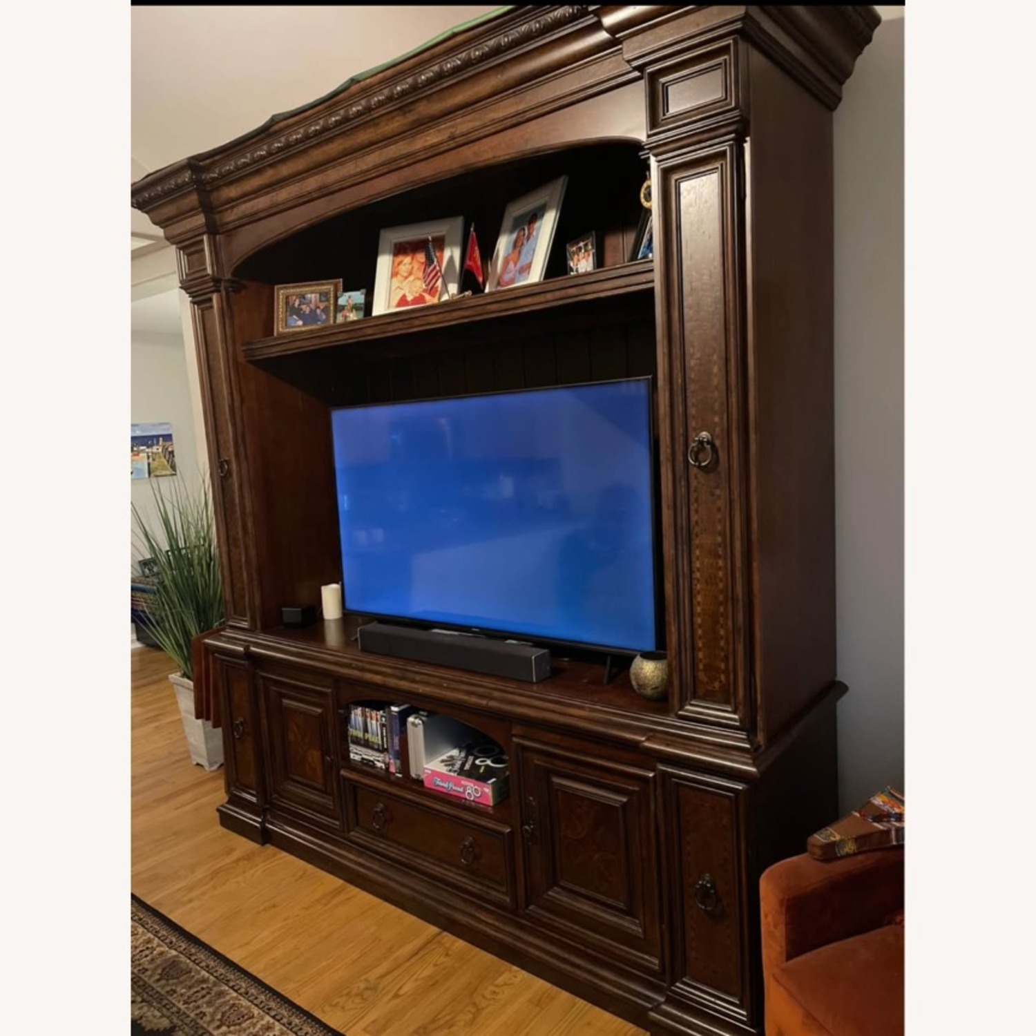 Dark Brown Wood Media Storage - image-4