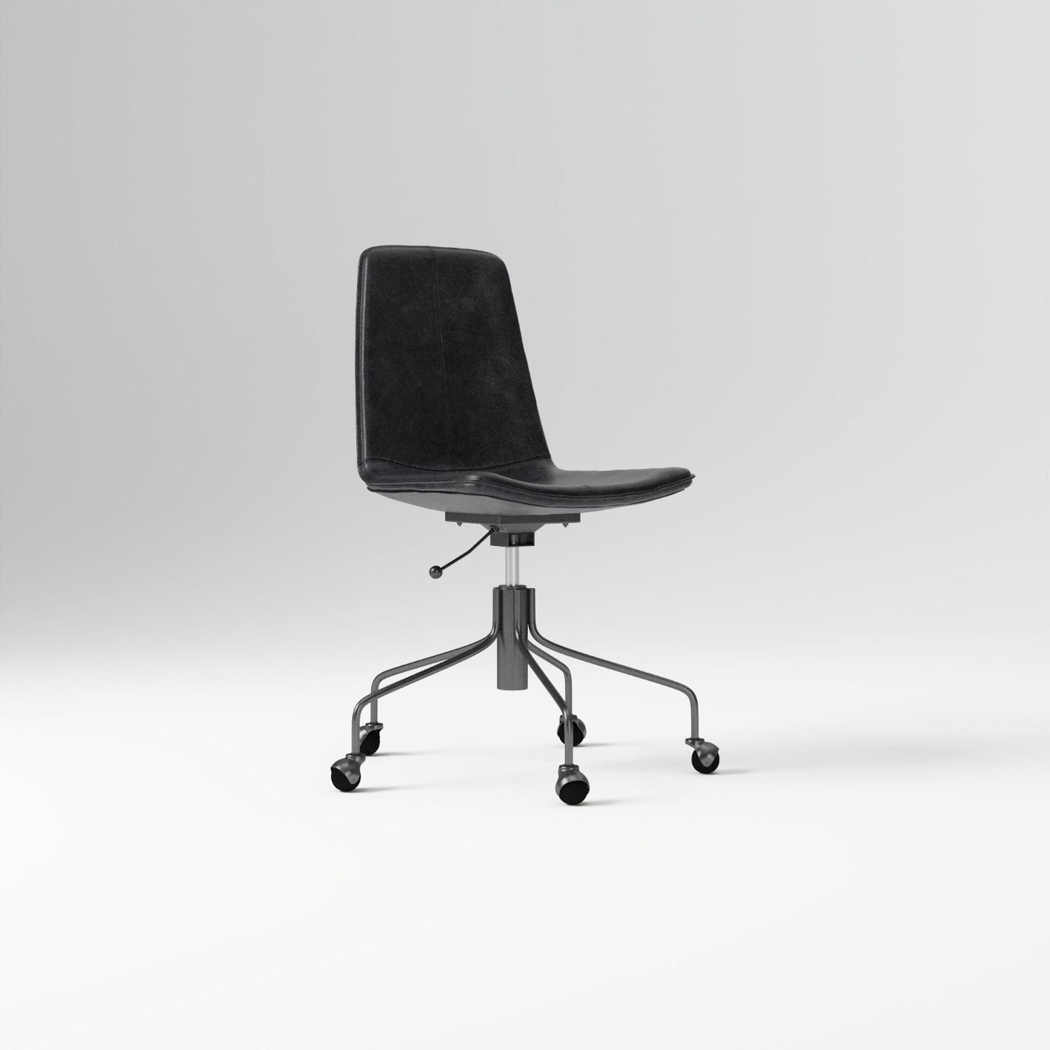 West Elm Slope Leather Swivel Office Chair - image-5