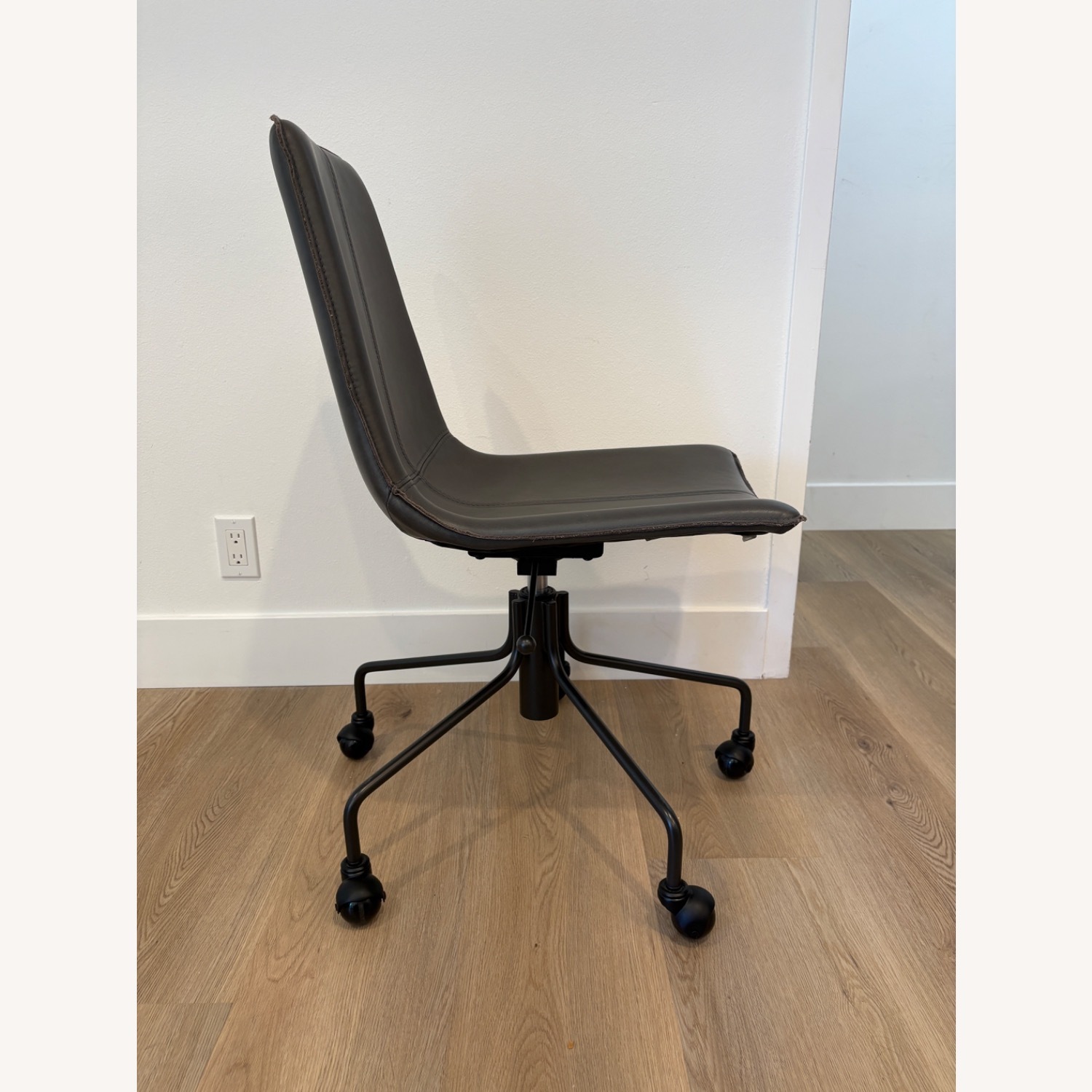 West Elm Slope Leather Swivel Office Chair - image-3