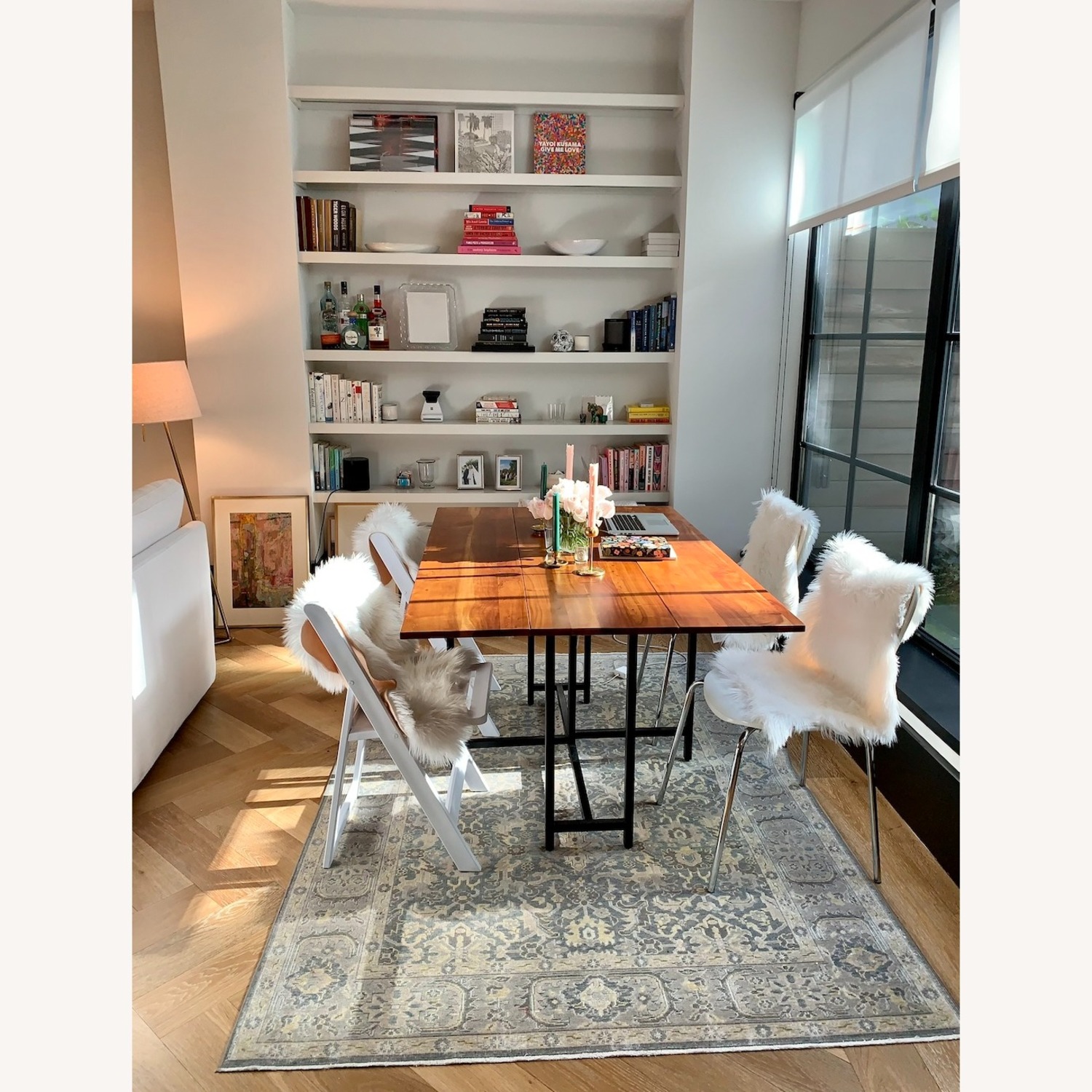 Crate & Barrel Origami Rectangular Drop Leaf Dining Table - image-1