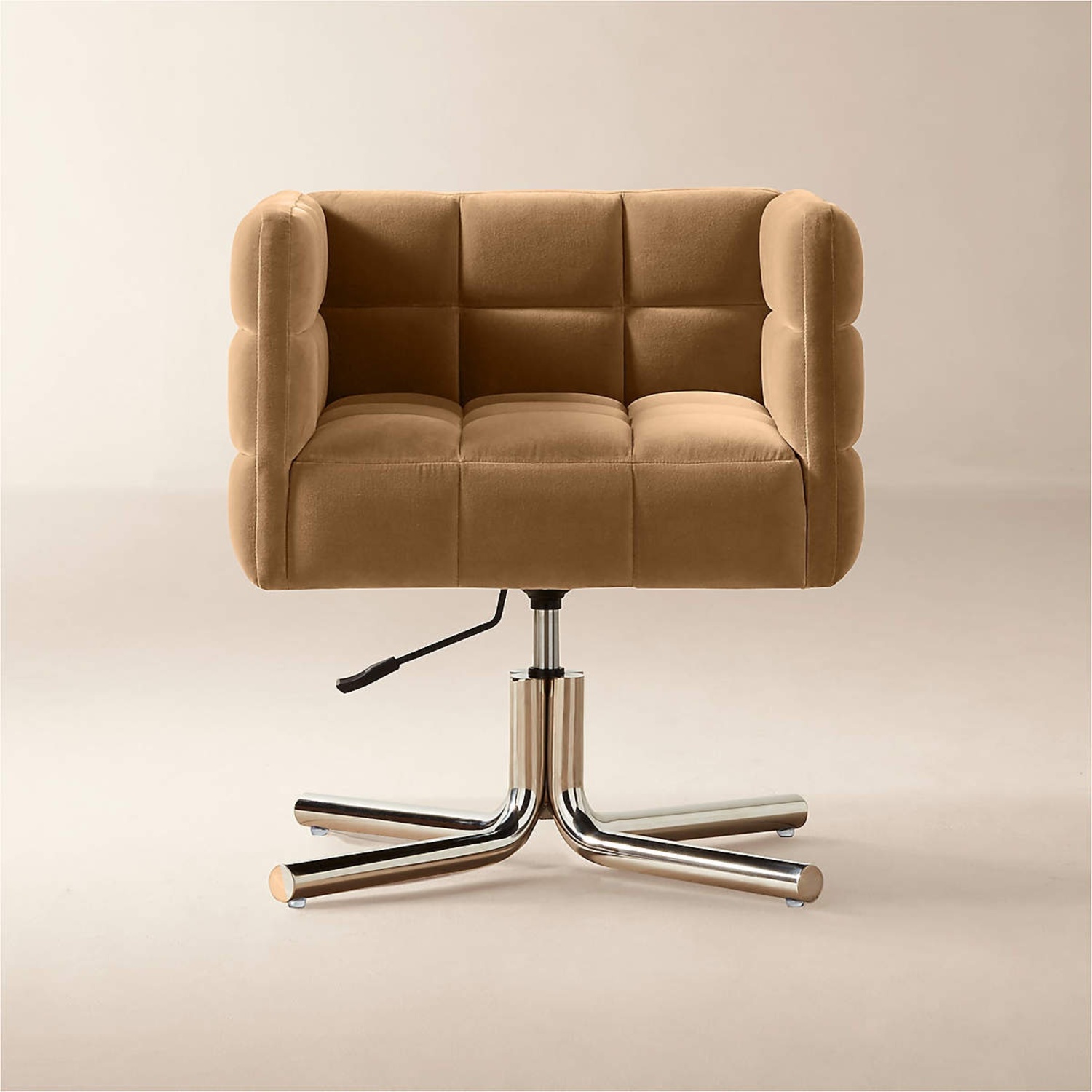 CB2 Matrice Camel Velvet Office Chair - image-5
