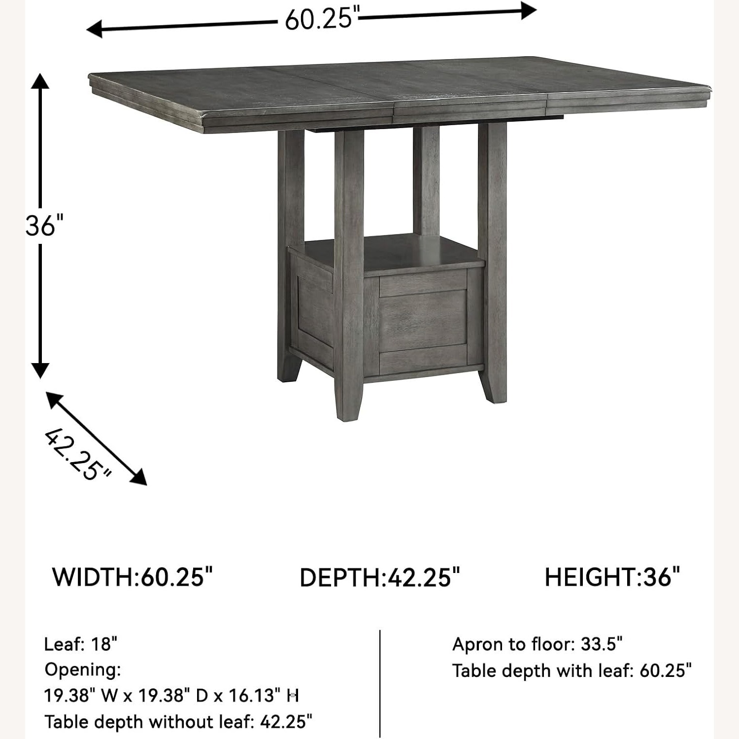 Ashley Furniture Gray Dining Table W Extension - image-6
