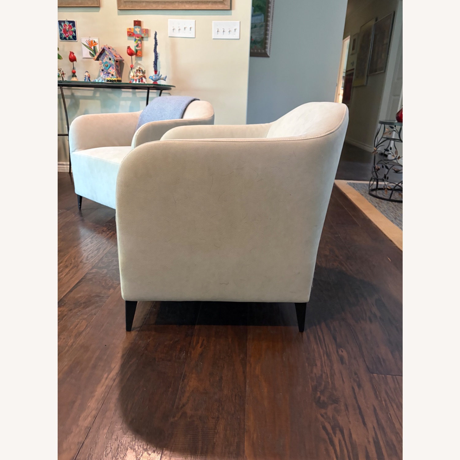 Ligne Roset Light Gray Fabric Armchairs - image-5