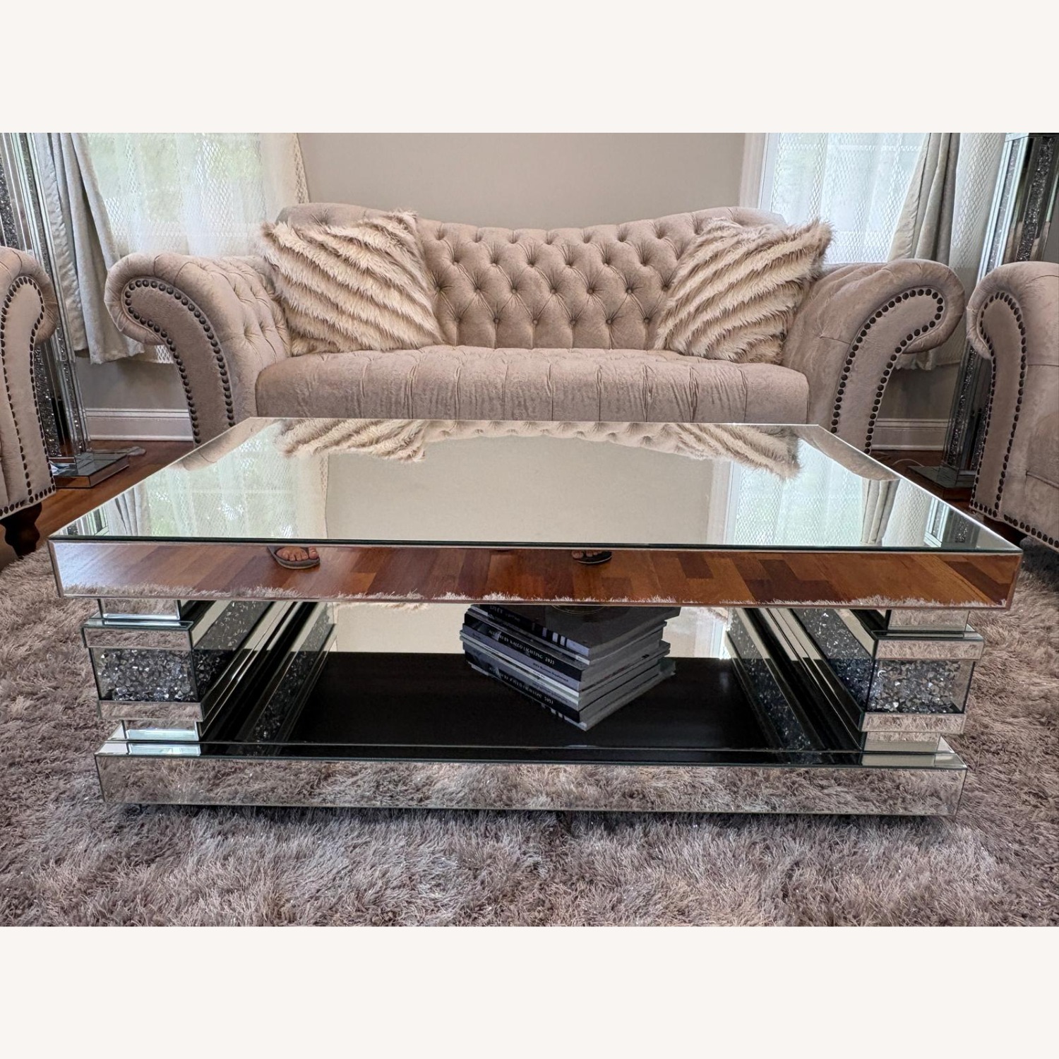 Bob's Discount Furniture Silver Coffee Table - image-1