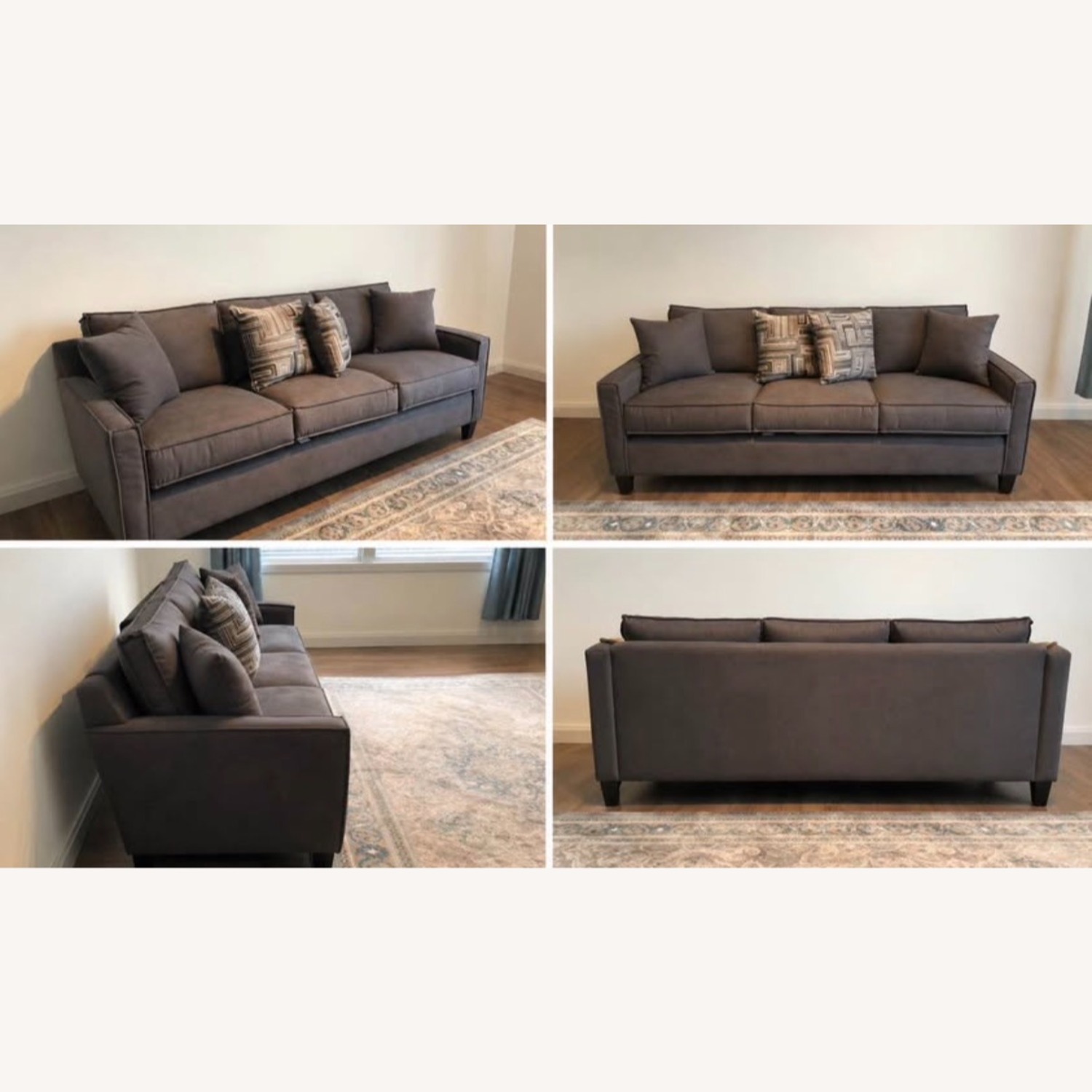 Dark Grey Three-Cushion Sofa - image-3