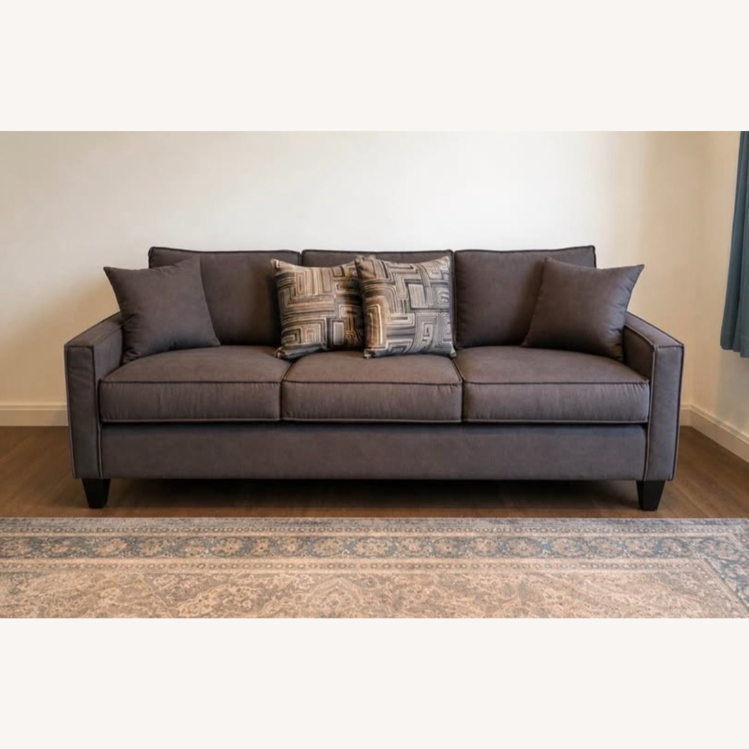 Dark Grey Three-Cushion Sofa - image-2