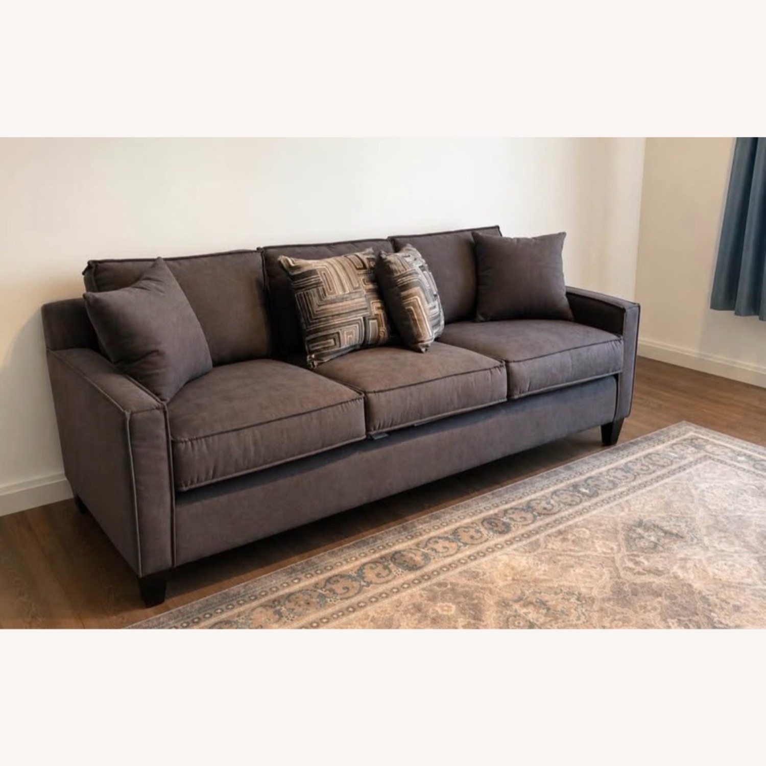 Dark Grey Three-Cushion Sofa - image-1