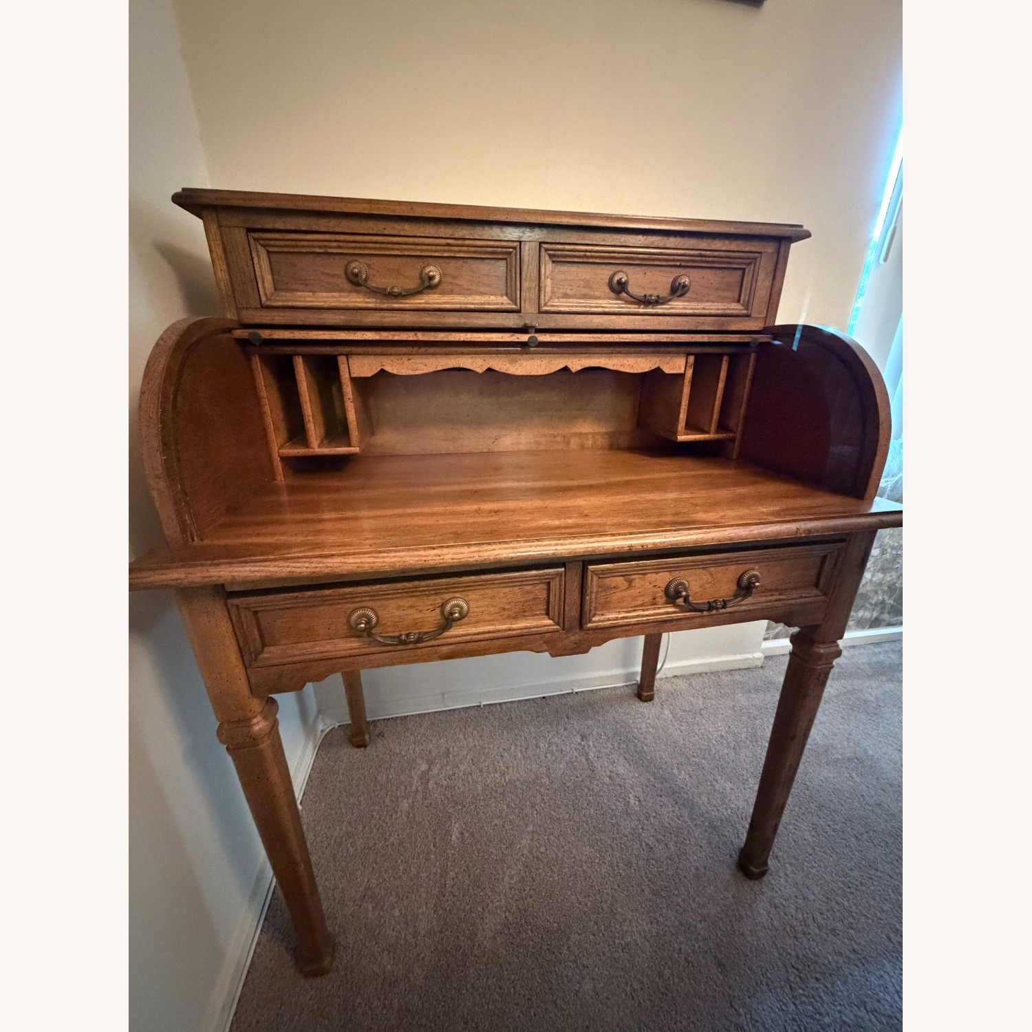 Vintage/Antique Finds Light Brown Wood Desk - image-4