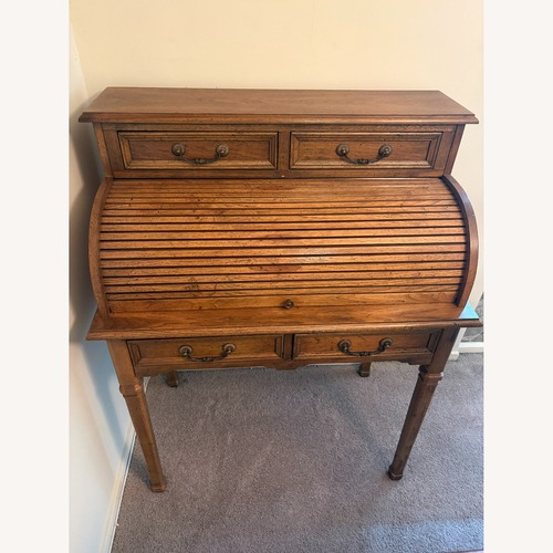 Used Vintage/Antique Finds Light Brown Wood Desk for sale on AptDeco