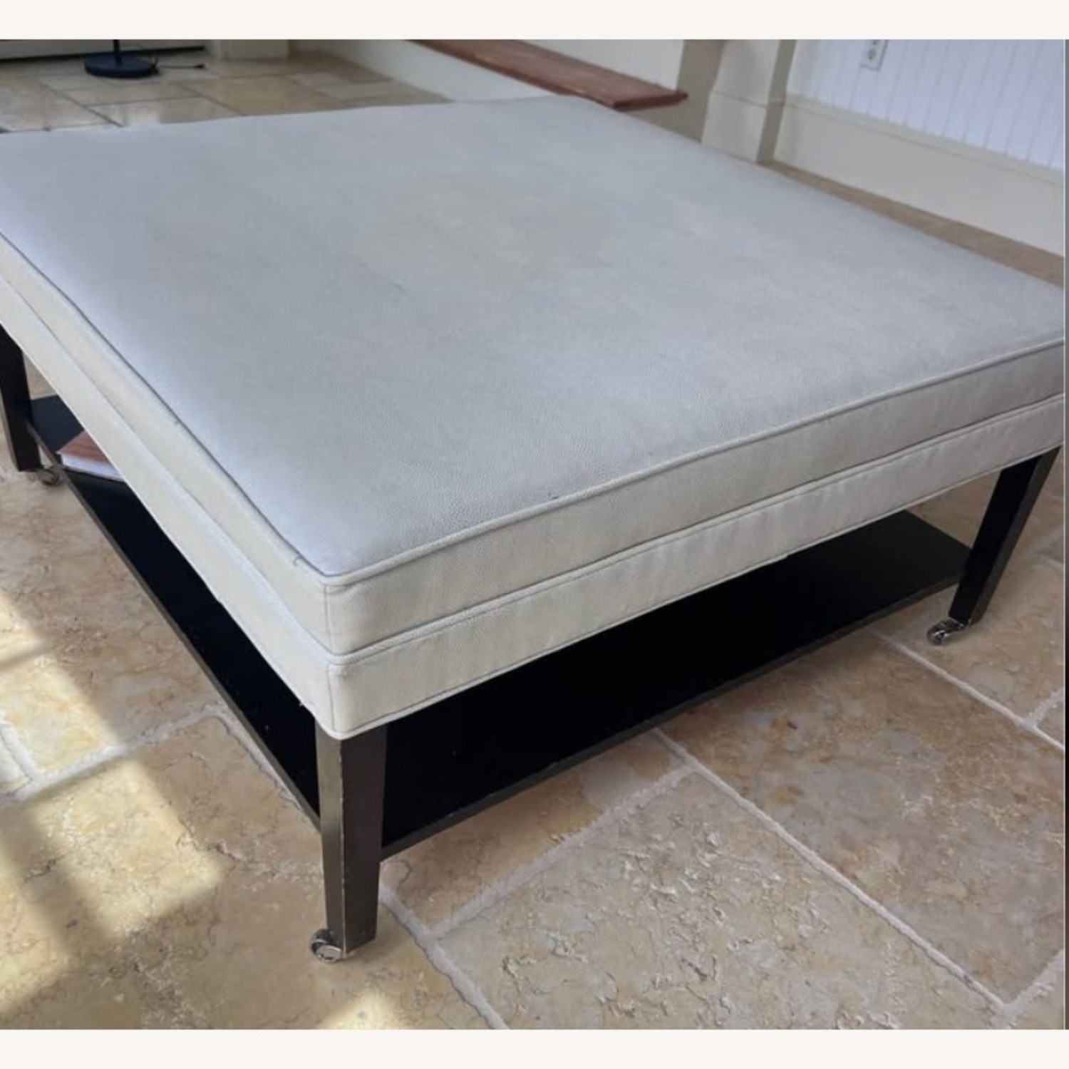 Natural Leather Coffee Table Ottoman - image-4