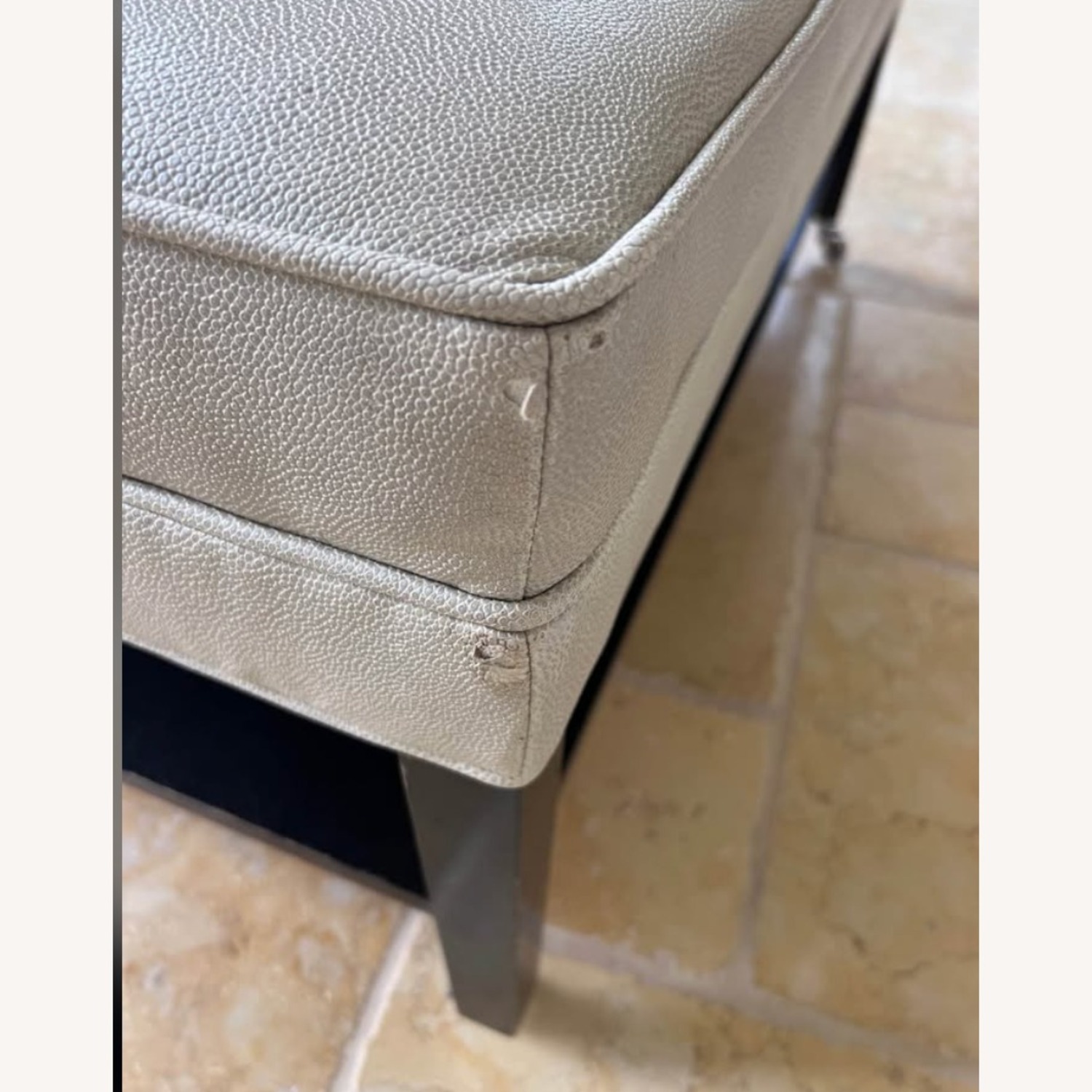 Natural Leather Coffee Table Ottoman - image-1