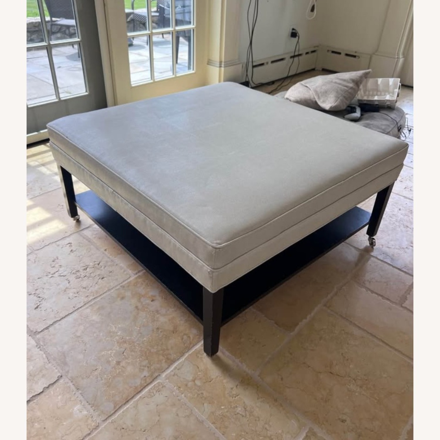Natural Leather Coffee Table Ottoman - image-3