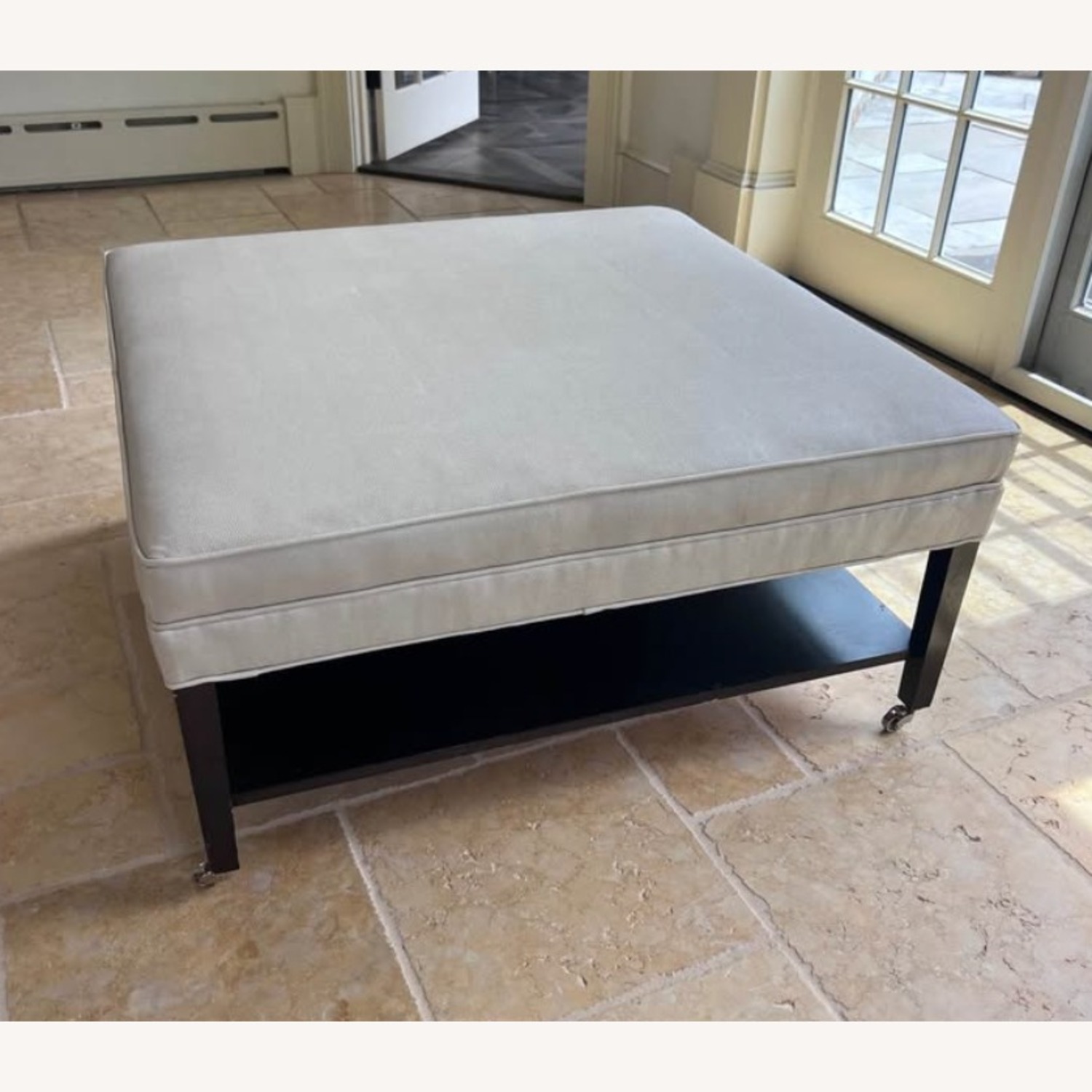 Natural Leather Coffee Table Ottoman - image-5