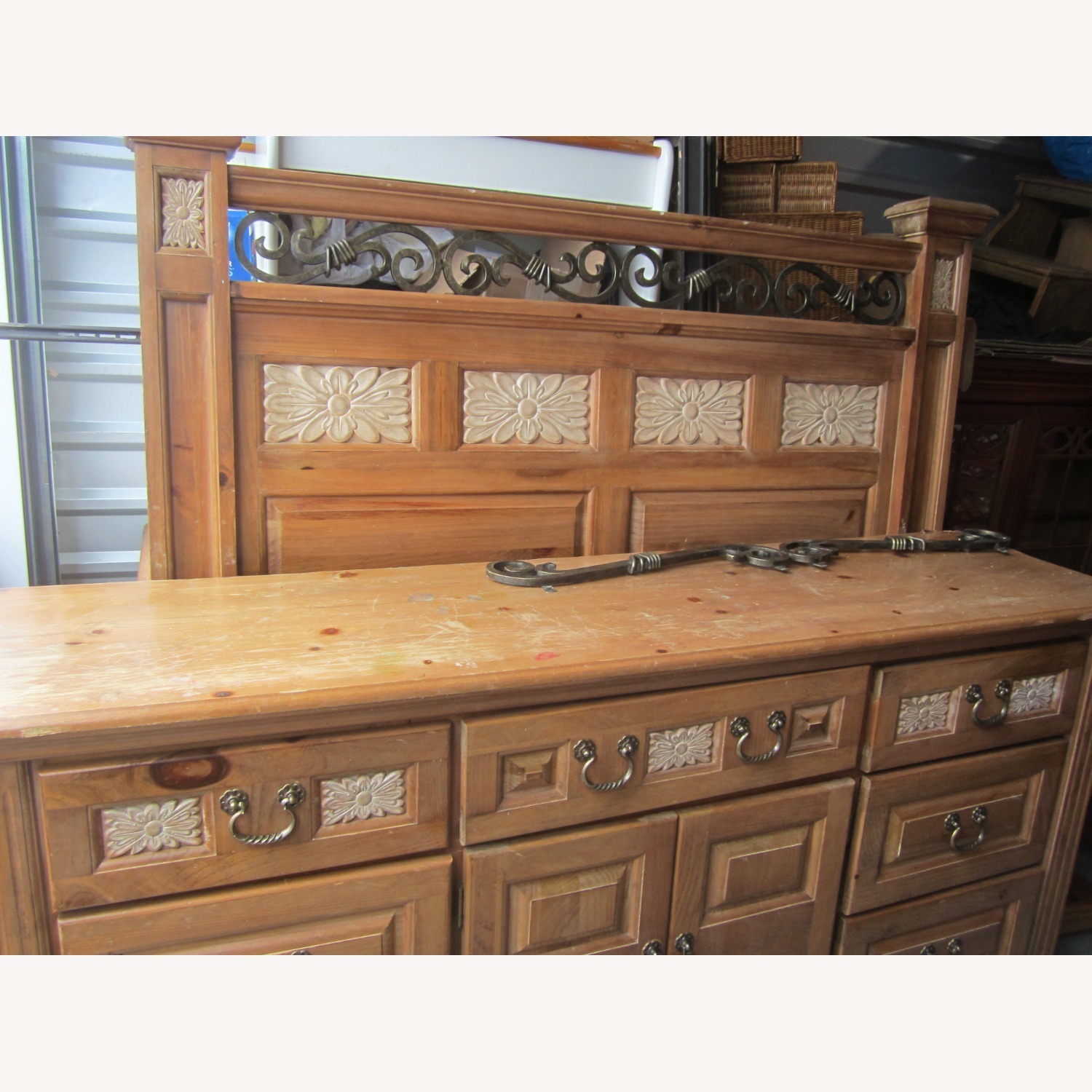 Vintage/Antique Finds Natural Wood Headboard - image-3