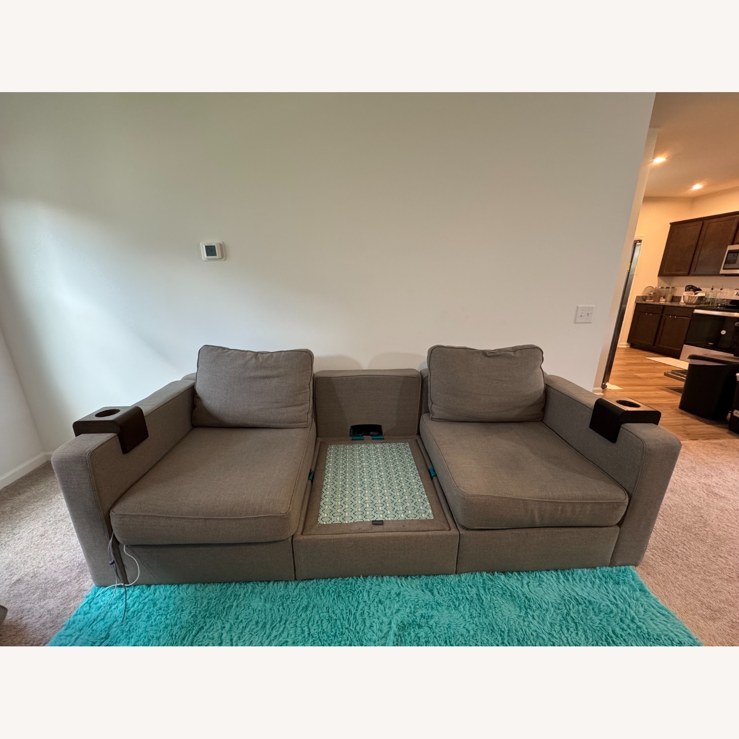 LoveSac Gray Fabric 3 Pc Sectional w/Storage Seat - image-2