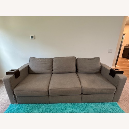 Used LoveSac Gray Fabric 3 Pc Sectional w/Storage Seat for sale on AptDeco