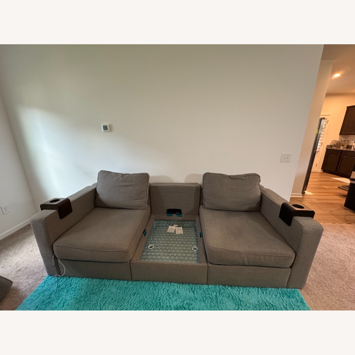 LoveSac Gray Fabric 3 Pc Sectional w/Storage Seat - image-3