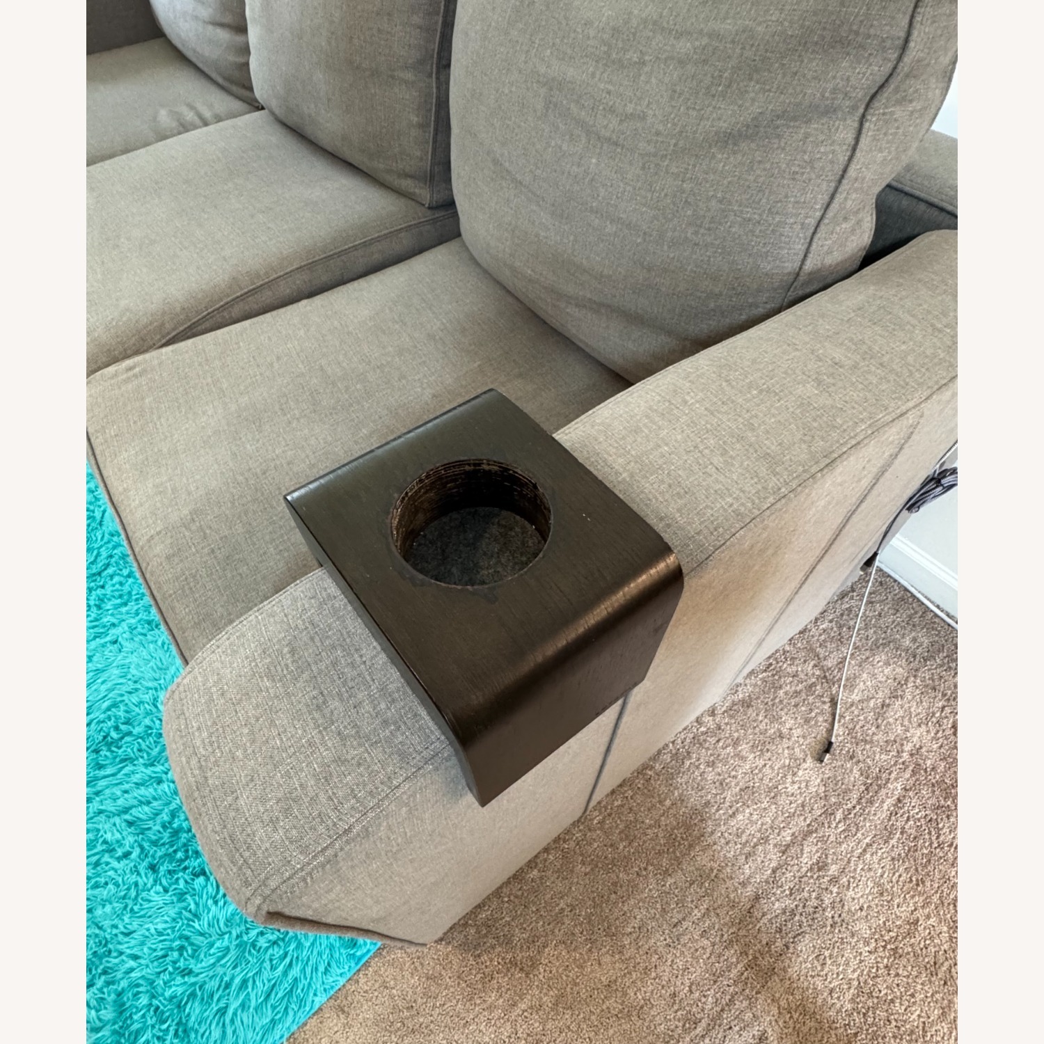 LoveSac Gray Fabric 3 Pc Sectional w/Storage Seat - image-4